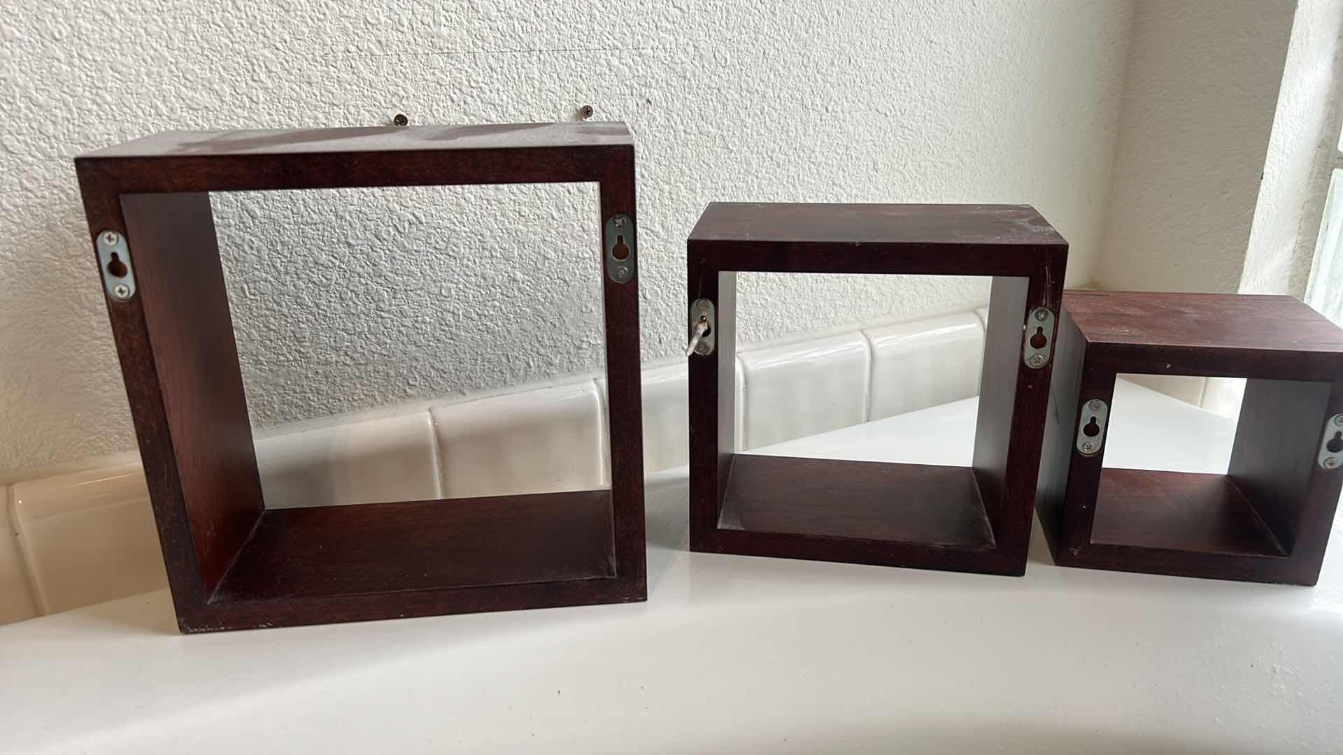 Photo 1 of 3 SMALL FLOATING DISPLAY SHELVES (LARGEST 9” x 9”)