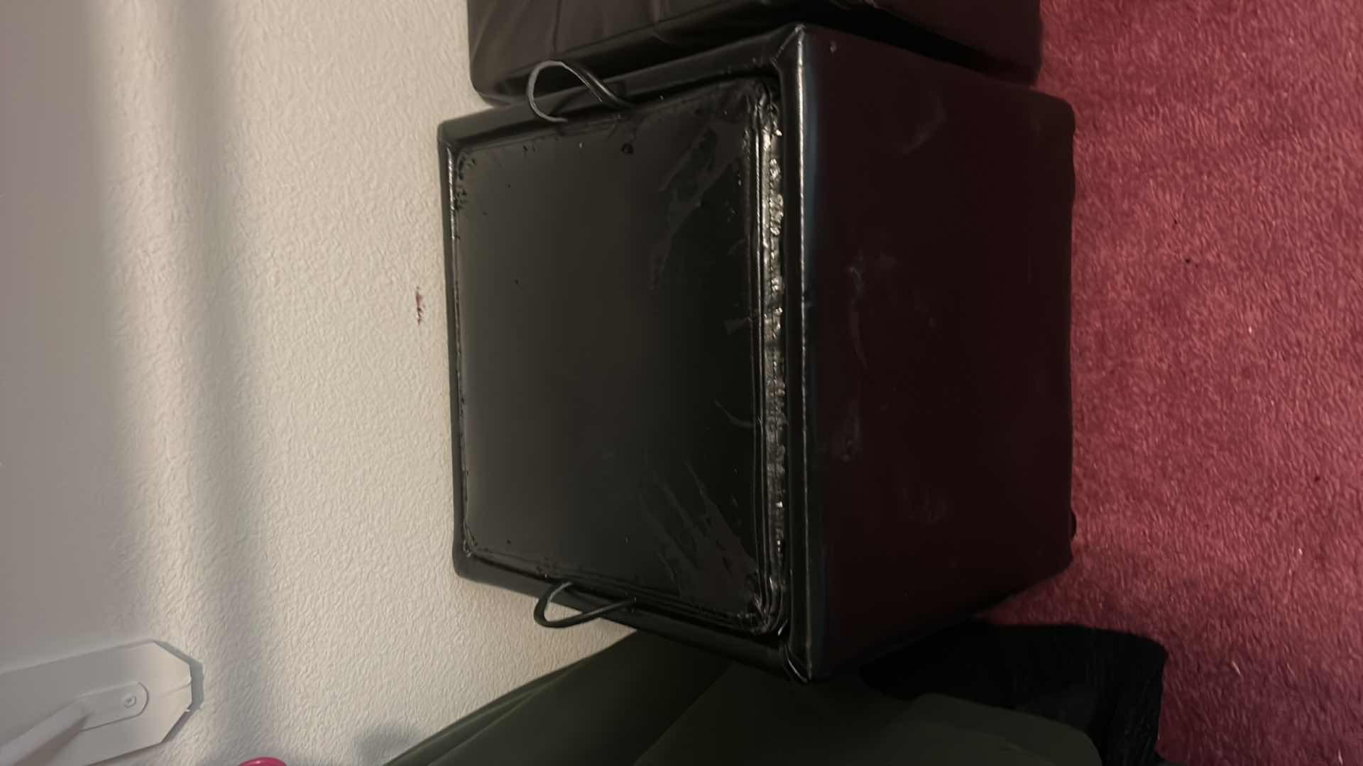 Photo 1 of 2 BLACK STORAGE OTTOMANS LARGEST 17 1/2“ x 17 1/2“