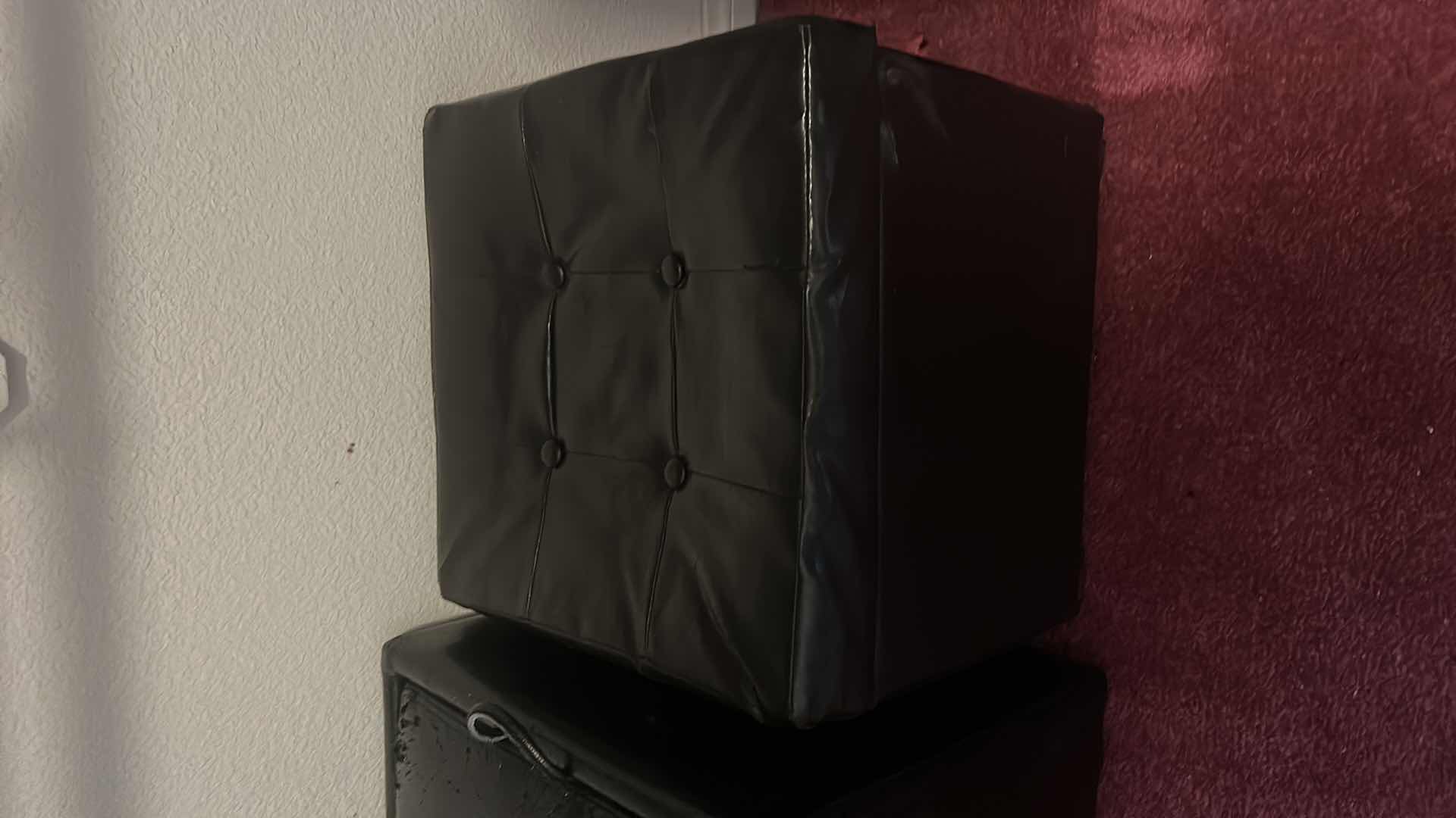 Photo 1 of 2 BLACK STORAGE OTTOMANS LARGEST 17 1/2“ x 17 1/2“