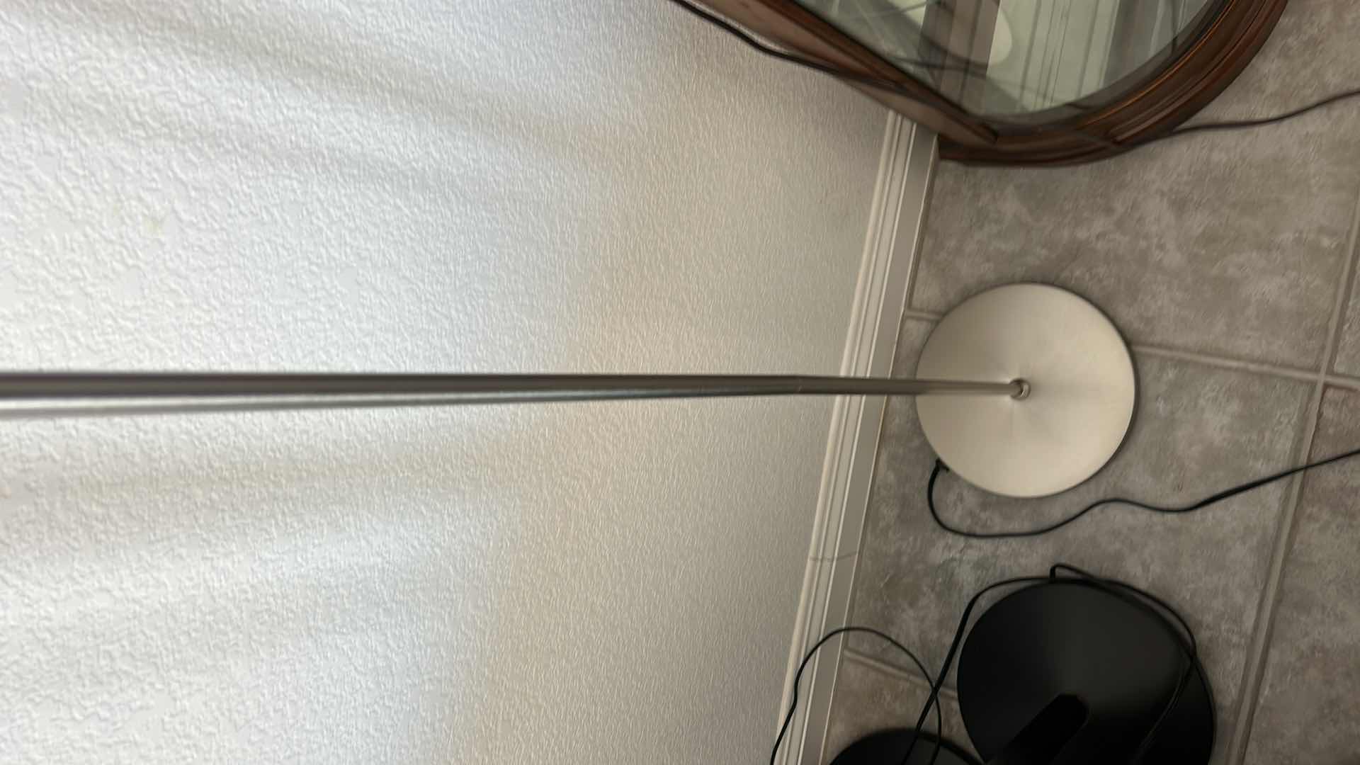 Photo 1 of 6’ CHROME AND WHITE FLOOR LAMP