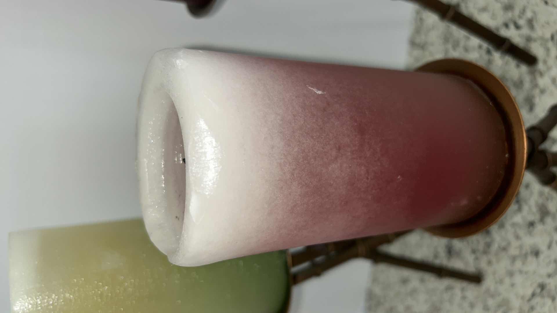 Photo 1 of 3 PIECE CANDLE HOLDERS WITH CANDLES (TALLEST WITH CANDLE 16”