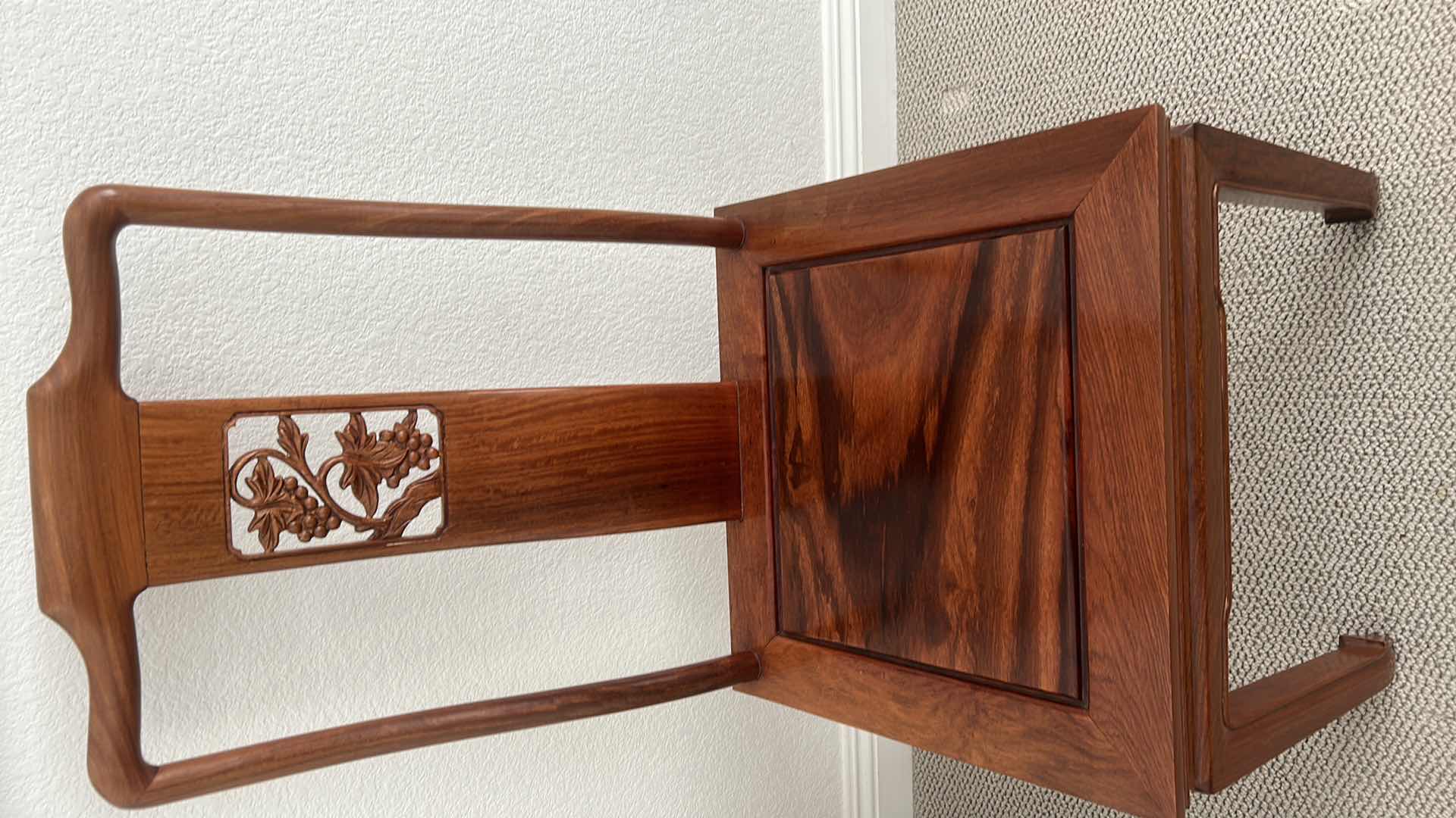Photo 1 of 1920'S ANTIQUE CHINESE MING STYLE ROSEWOOD CARVED SIDE CHAIR 18” x 19” x 40”