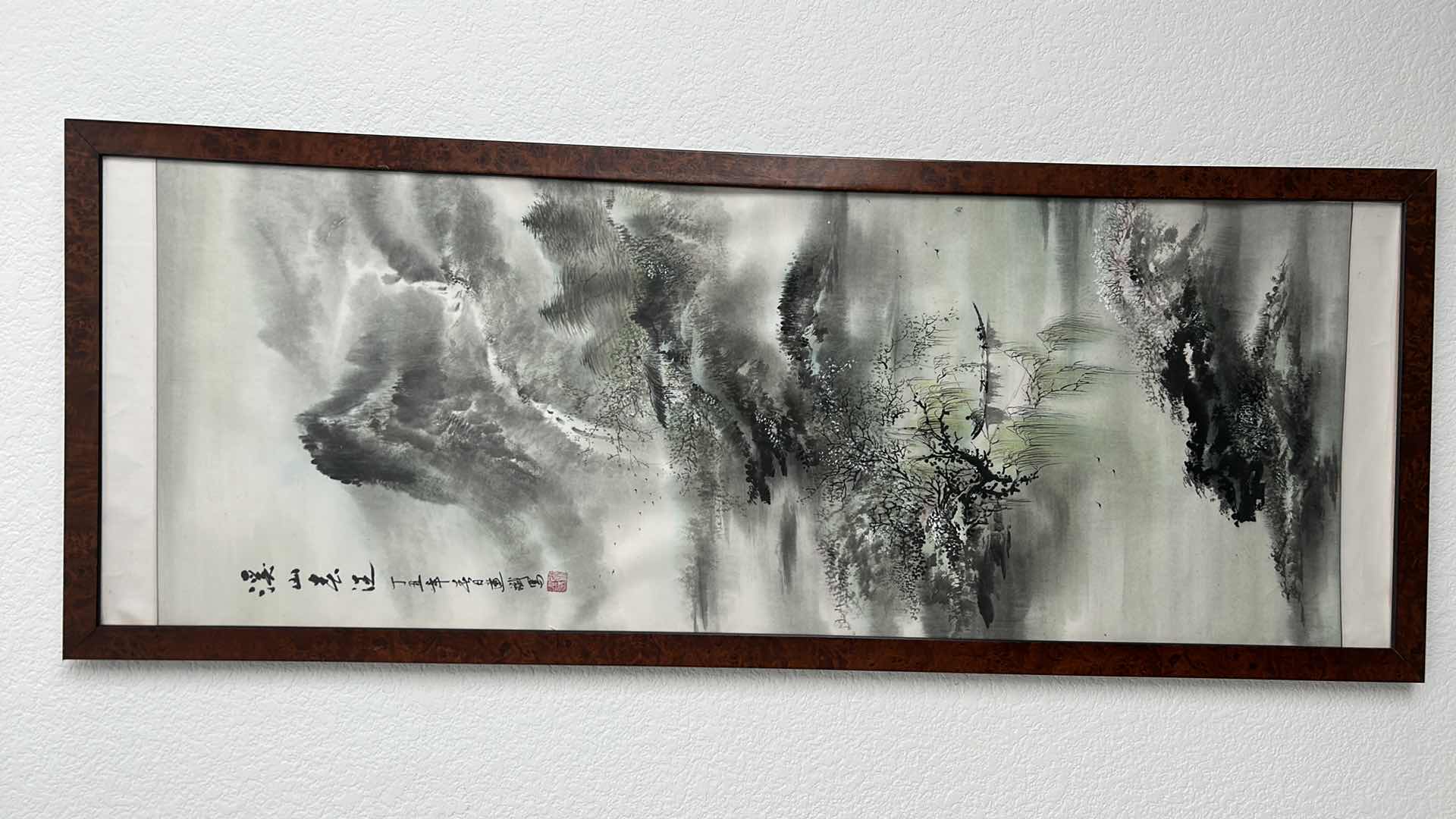 Photo 1 of 4 PANELS ASIAN ARTWORK FRAMED 17 1/2” x 46”