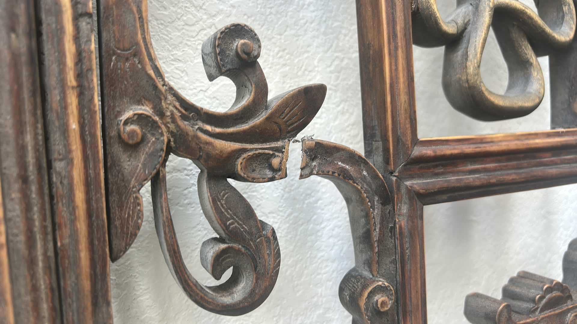 Photo 1 of ANTIQUE CHINESE CARVED WOOD WINDOW LATTICE PANEL 44 3/4 inch x 47.25”