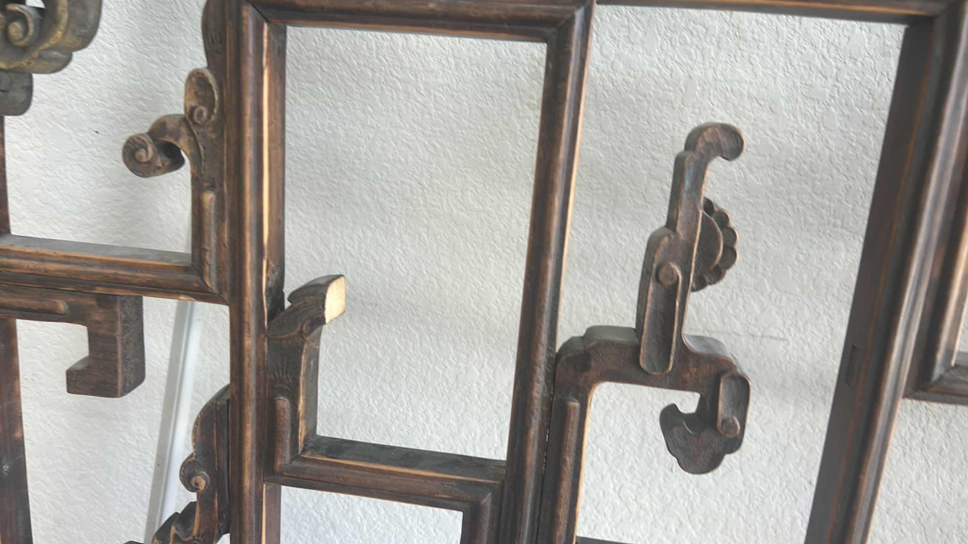 Photo 1 of ANTIQUE CHINESE CARVED WOOD WINDOW LATTICE PANEL 44 3/4 inch x 47.25”