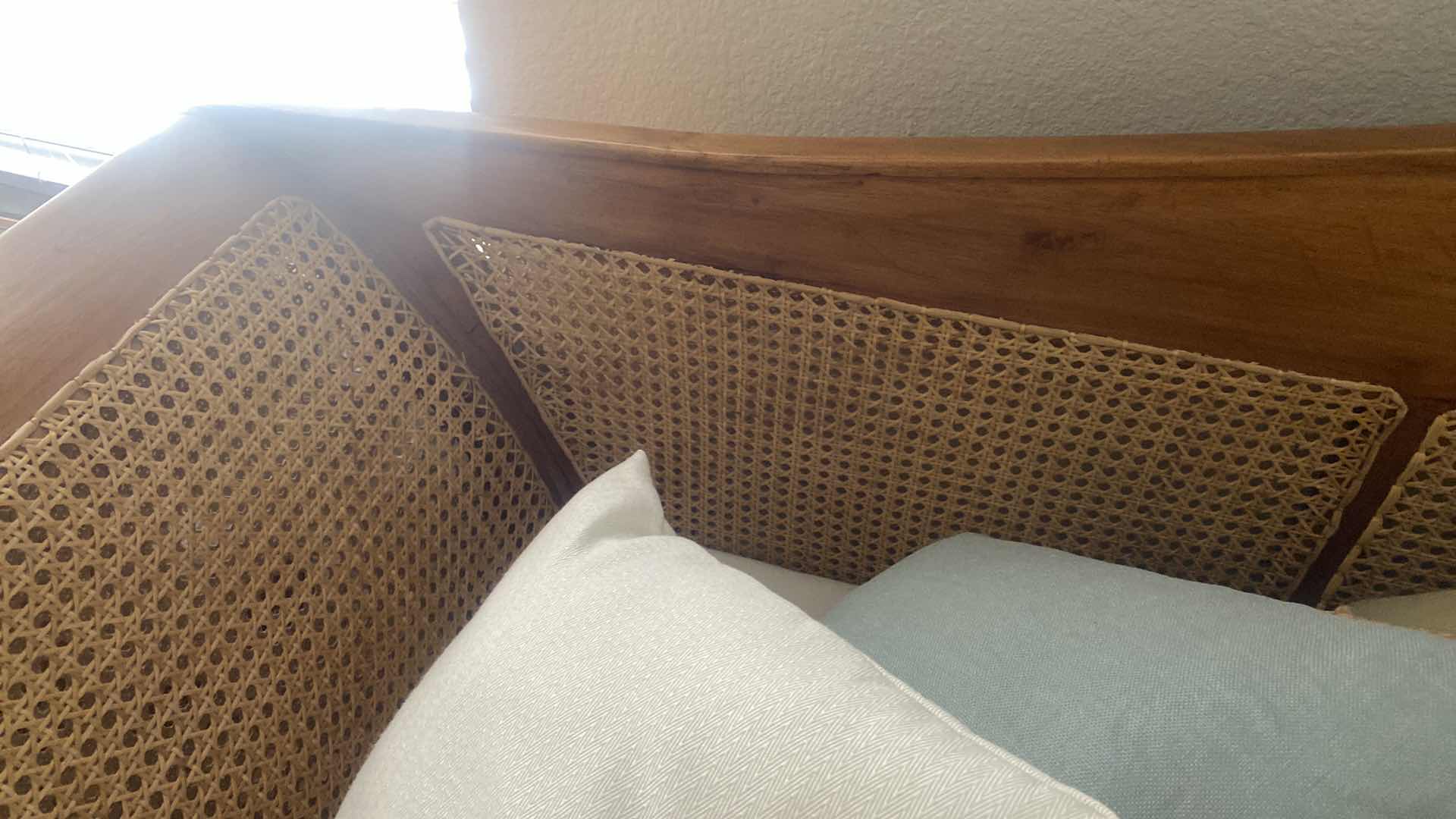 Photo 1 of 99” X 25 1/2” X 34” CUSTOM MADE SOFA WOOD AND CANE BACK FROM BALI INDONESIA