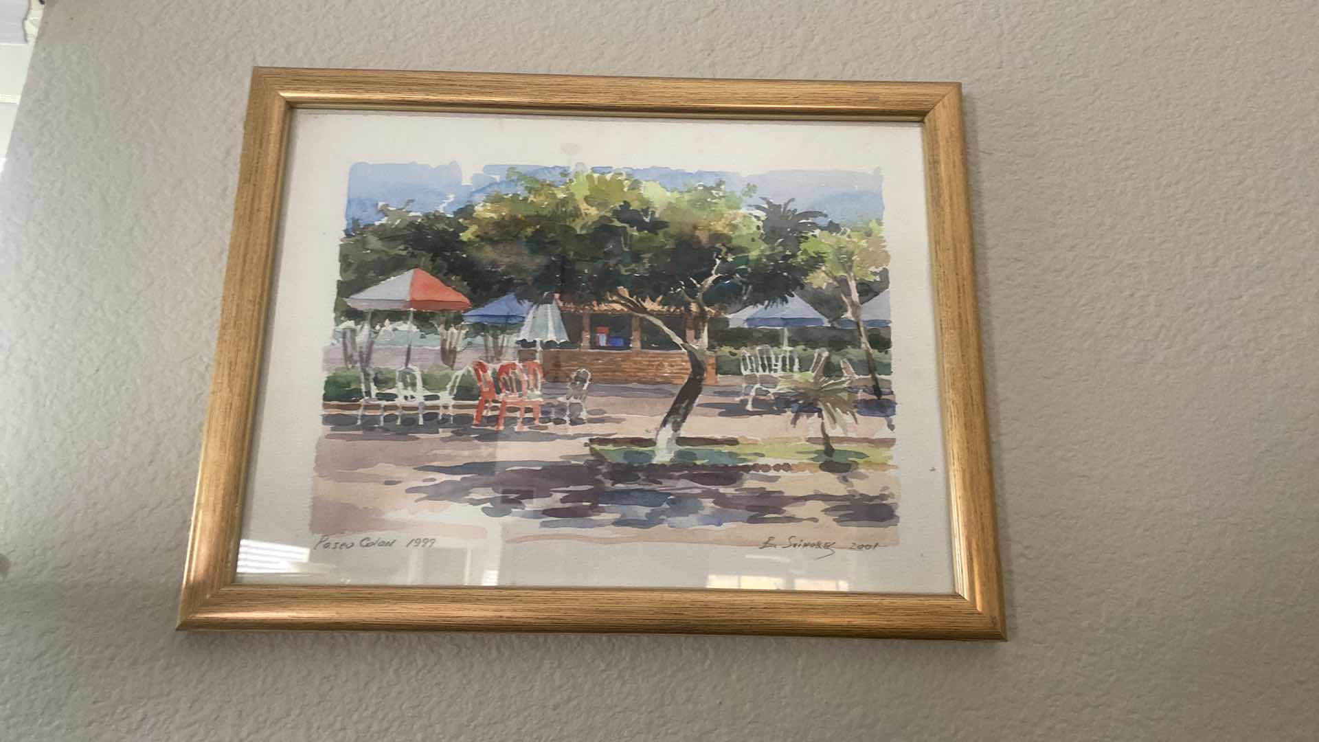 Photo 1 of 2 - FRAMED WATERCOLORS SEASIDE SIGNED ARTWORK 16 1/2” x 13”