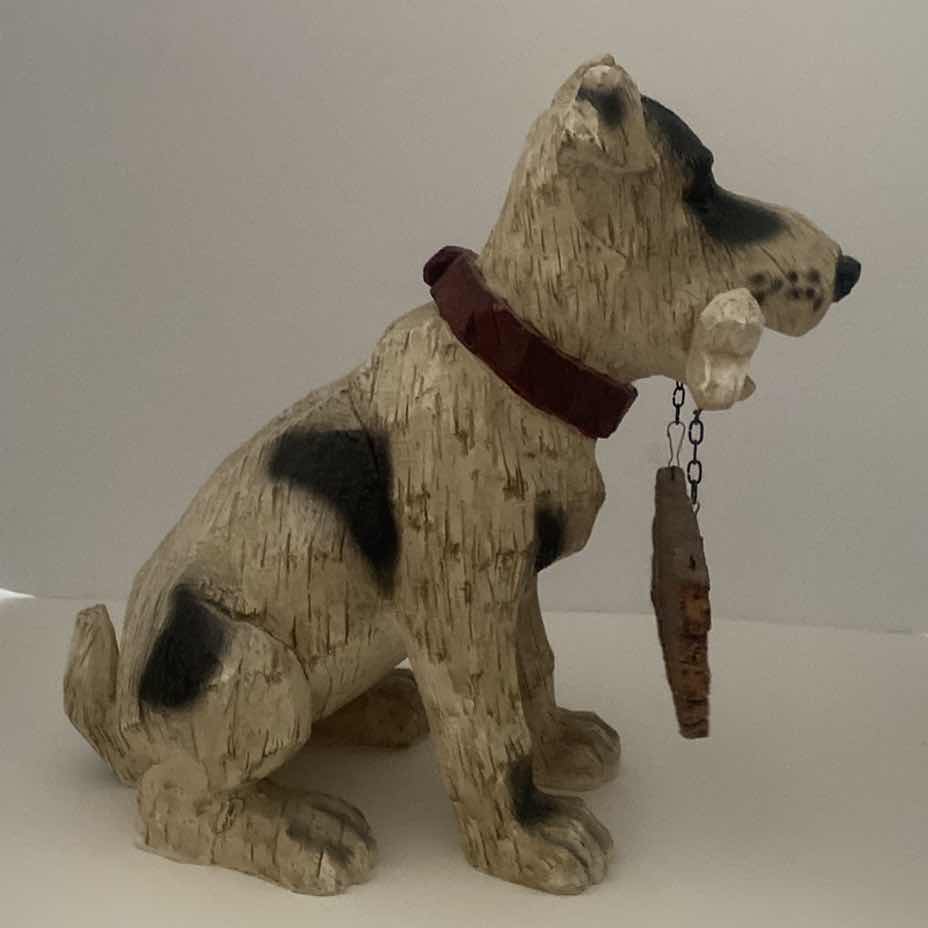 Photo 1 of LIGHT WOOD DOG WELCOME STATUE H 13 1/2”