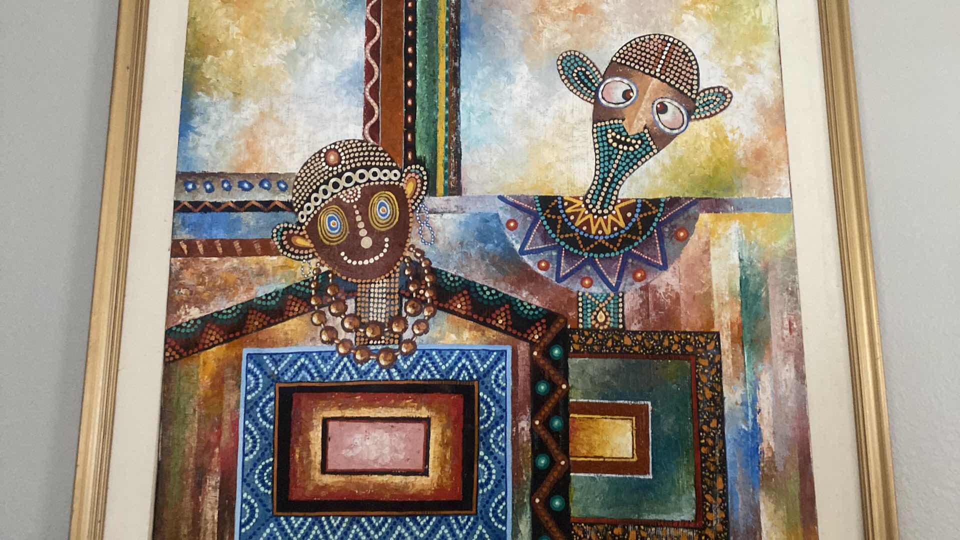 Photo 1 of FRAMED BALINESE  CANVAS PAINTING IMPRESSIONIST SIGNED ARTWORK 41” x 42”