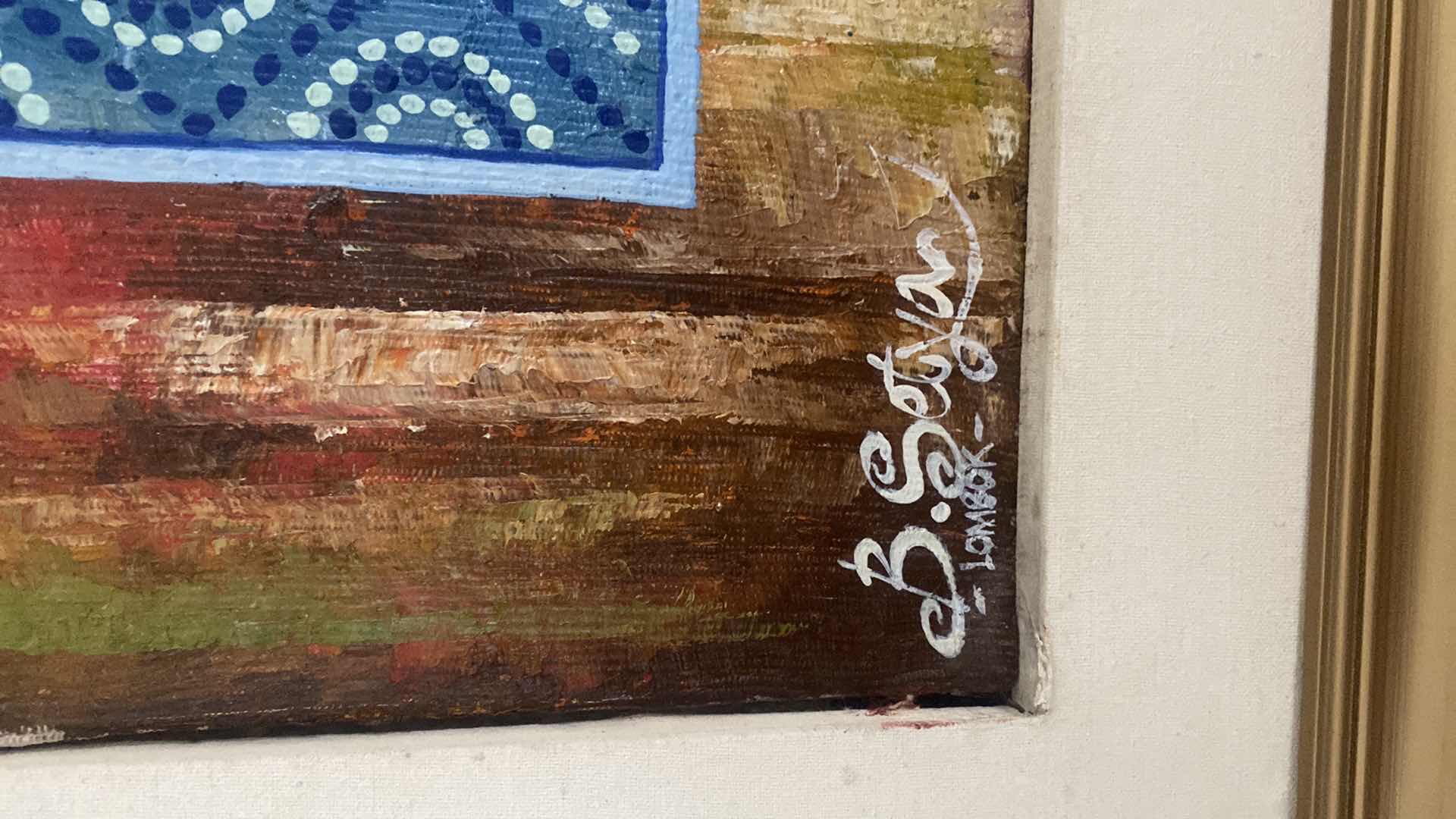 Photo 1 of FRAMED BALINESE  CANVAS PAINTING IMPRESSIONIST SIGNED ARTWORK 41” x 42”