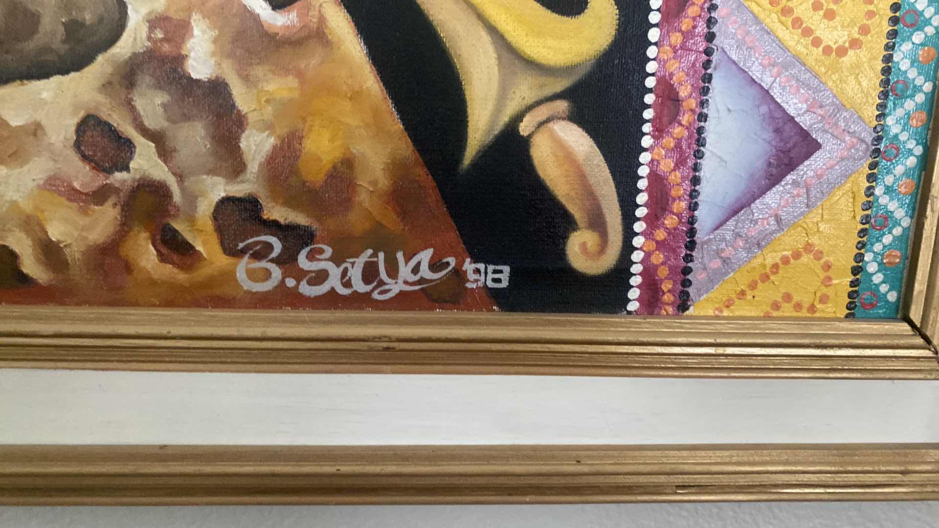 Photo 1 of FRAMED BALINESE  CANVAS PAINTING IMPRESSIONIST SIGNED ARTWORK 33” x 43”