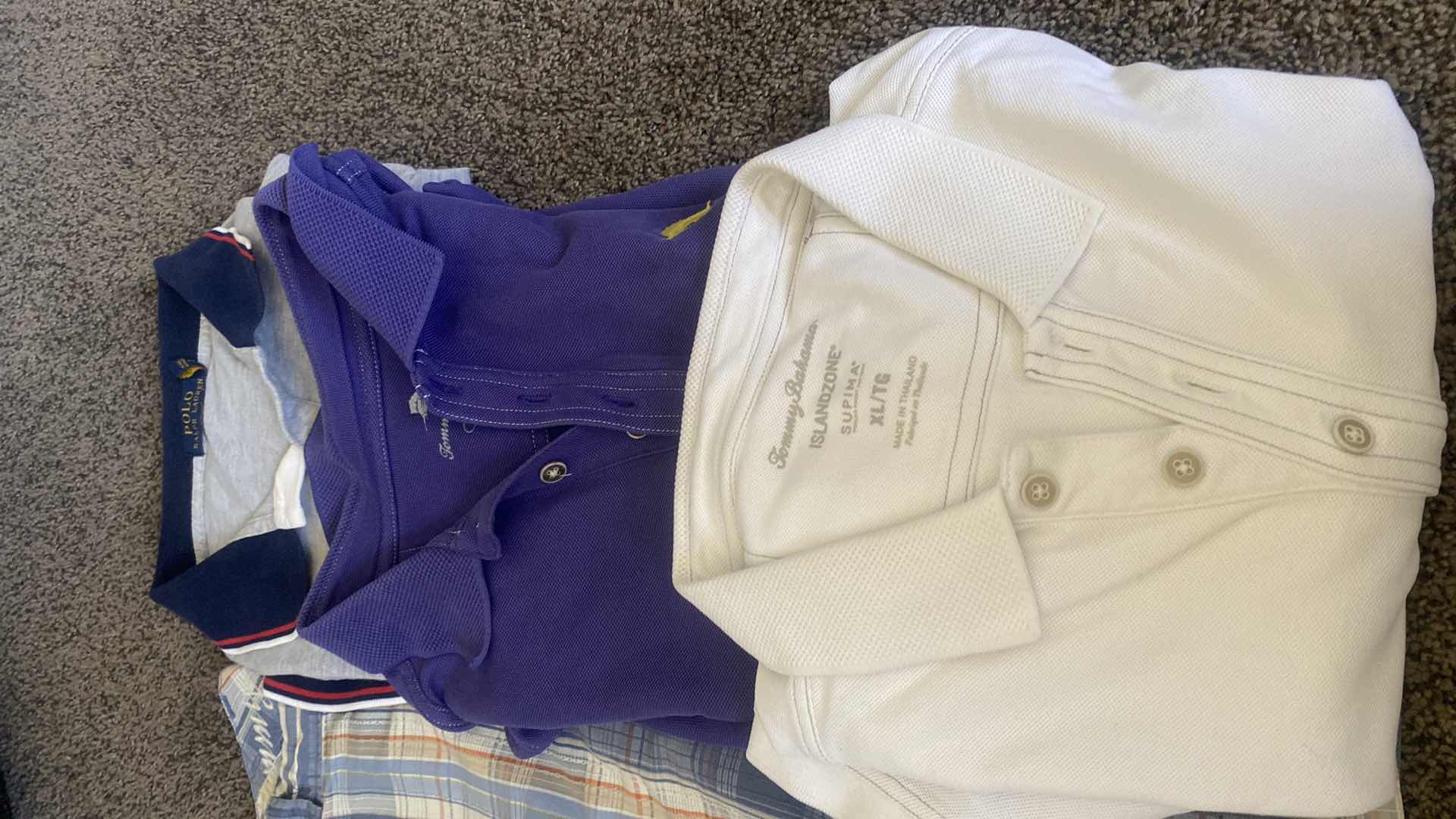 View 3 of MENS SIZE XL AND 42 TOMMY BAHAMA SHORTS & 2 POLO SHIRTS, 1 RALPH LAUREN POLO