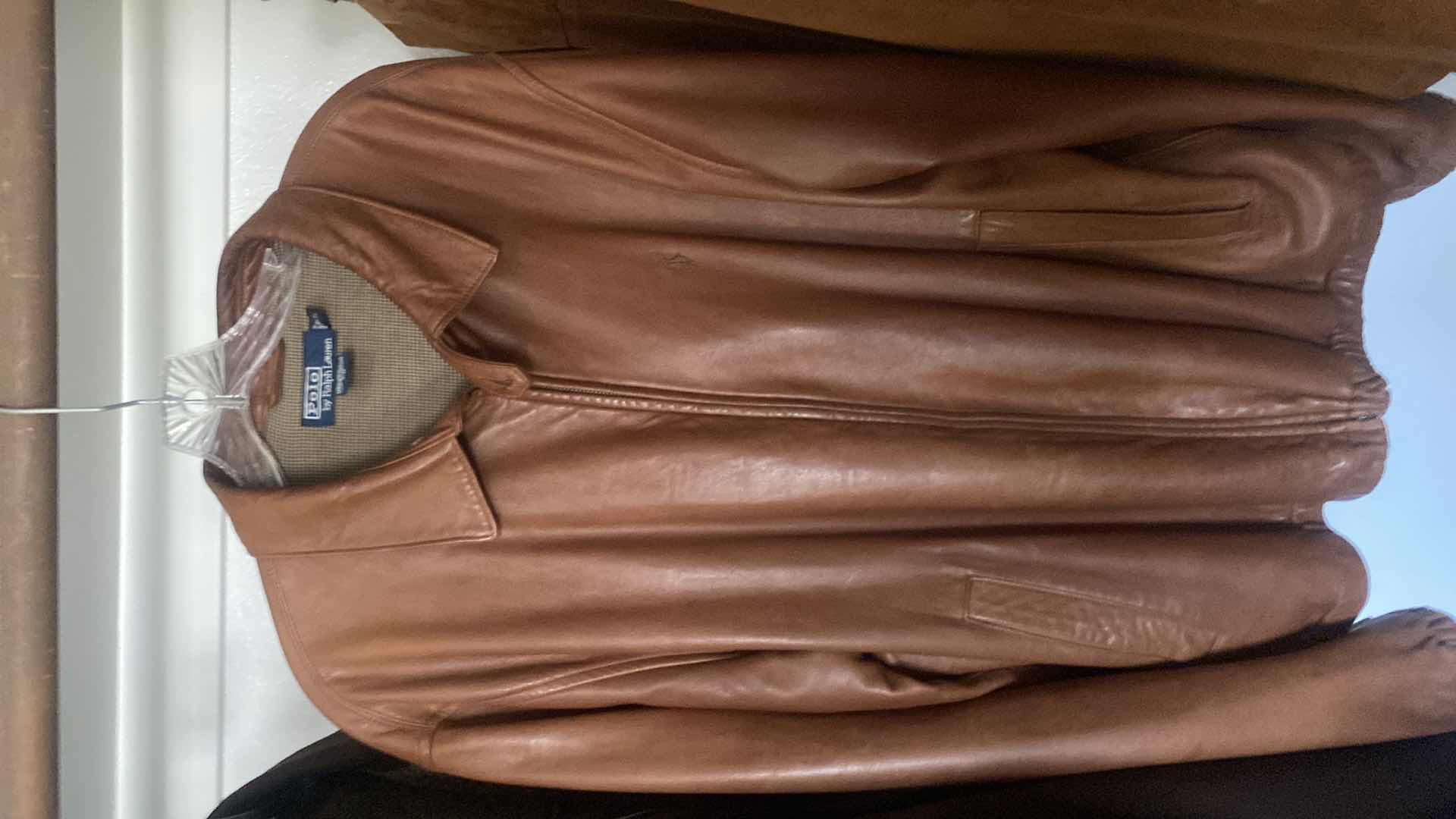 View 1 of MENS SIZE XL POLO BY RALPH LAUREN LEATHER BOMBER JACKET