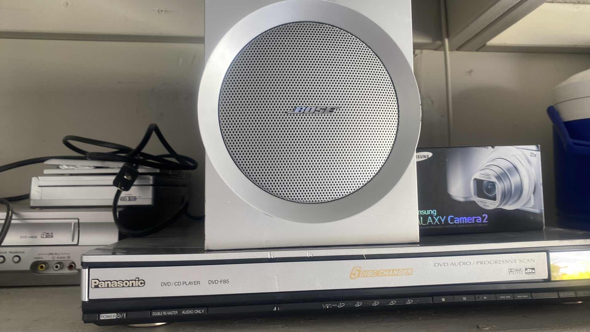 Photo 1 of GARAGE SHELF - ELECTRONICS ITEMS - UNKNOWN CONDITION