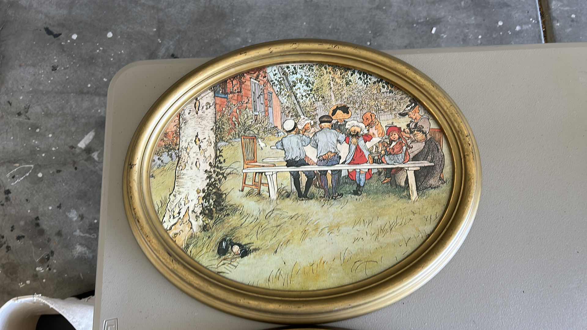 Photo 1 of 2- VINTAGE GOLD FRAMED “IDYLLIC SCENES” ARTWORK ( LARGEST 20 1/2“ x 16 1/2“)