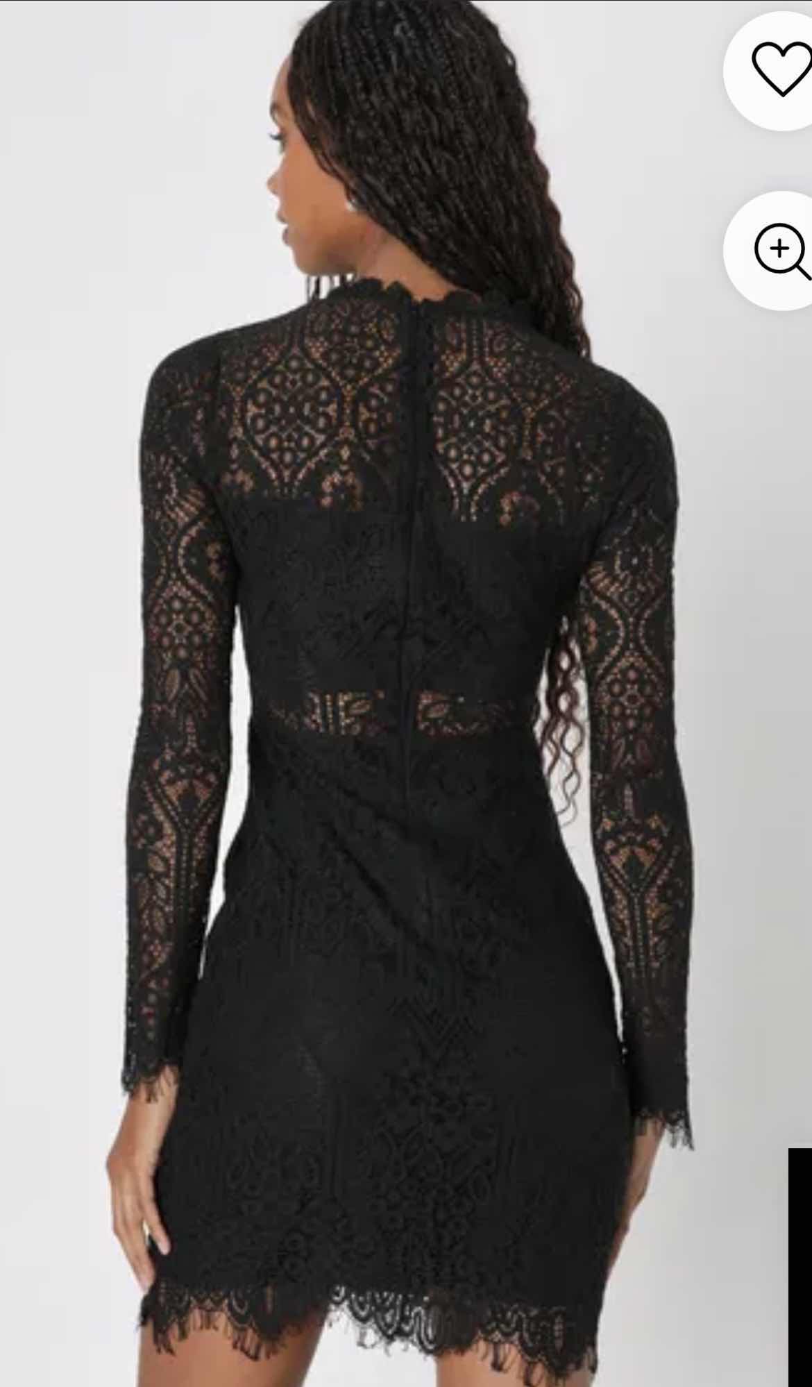 Photo 1 of WOMENS BRAND NEW LONG SLEEVE BLACK LACE DRESS WITH TAG, SIZE MED CHEST 36” WAIST 28”