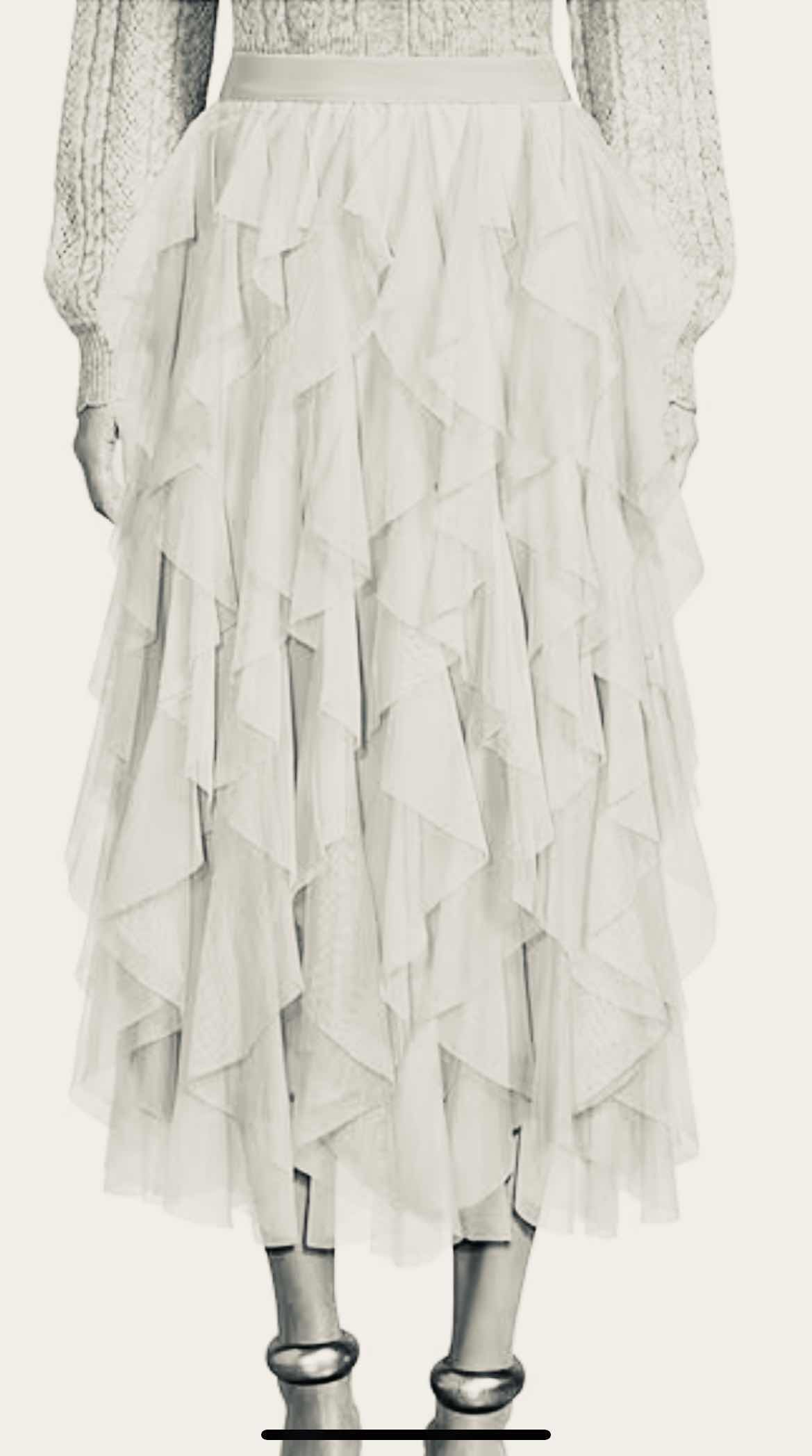 Photo 1 of WOMENS DILLARDS CHELSEA AND VIOLET  CUTE LAYERED TULLE IVORY ANKLE LENGTH SKIRT SIZE L (WORN ONCE)