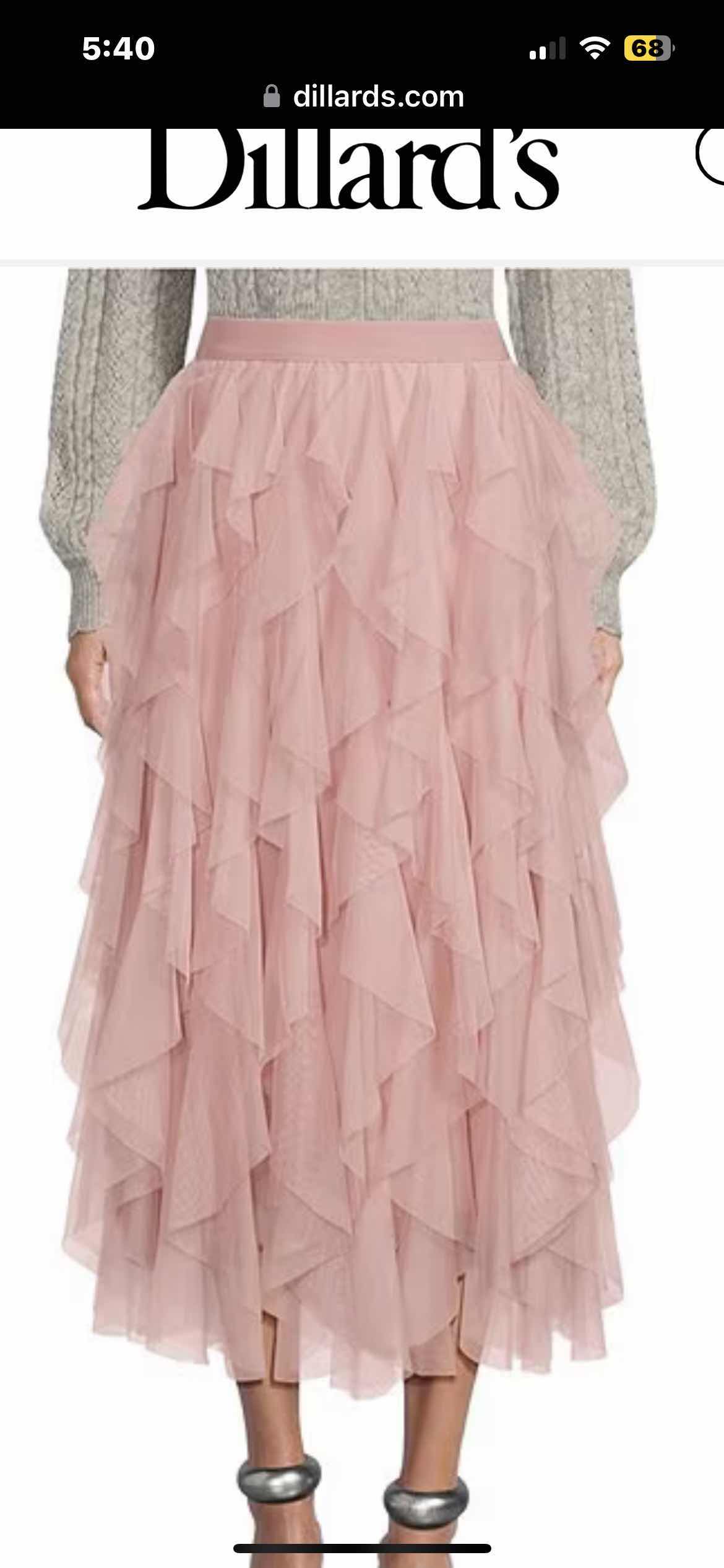 Photo 1 of WOMENS DILLARDS CHELSEA AND VIOLET  CUTE LAYERED TULLE IVORY ANKLE LENGTH SKIRT SIZE L (WORN ONCE)