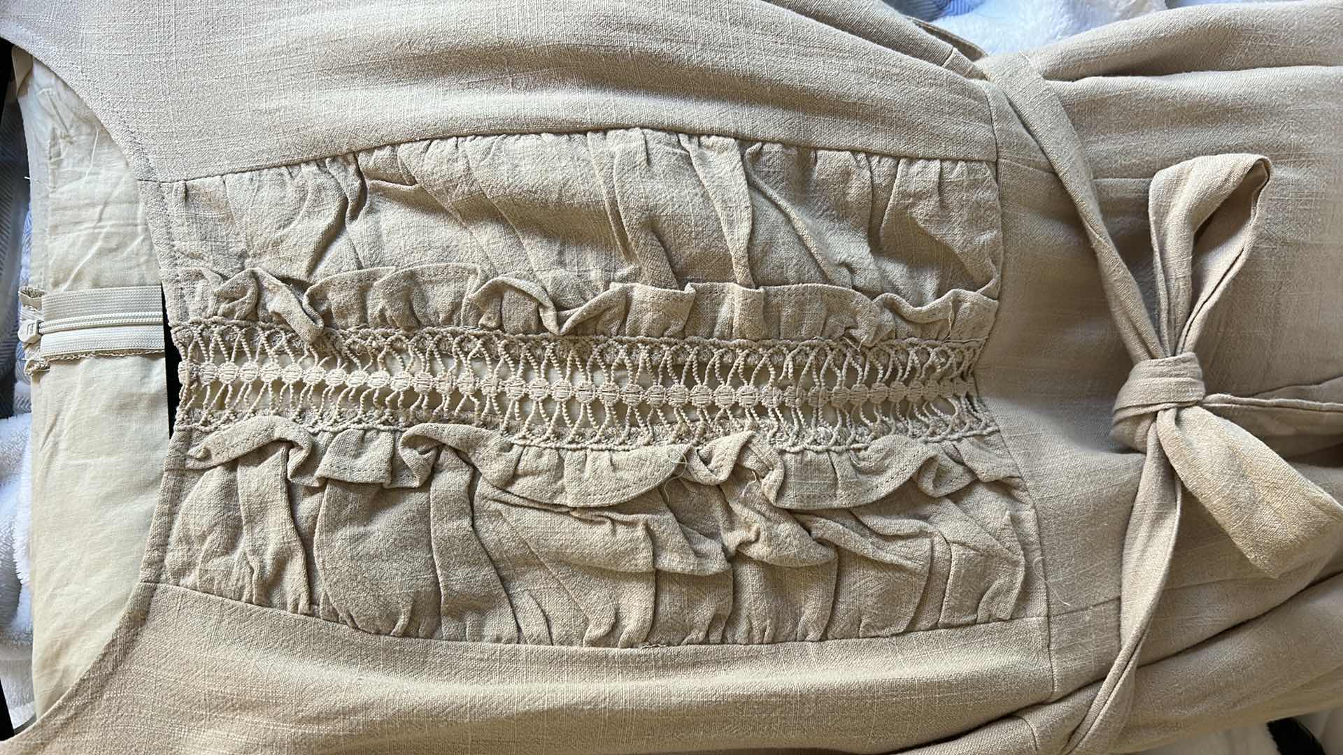 Photo 1 of WOMENS COTTON LINEN COUNTRY/HOBO CHIC MINI DRESS SIZE MED CHEST 36” WAIST 28”