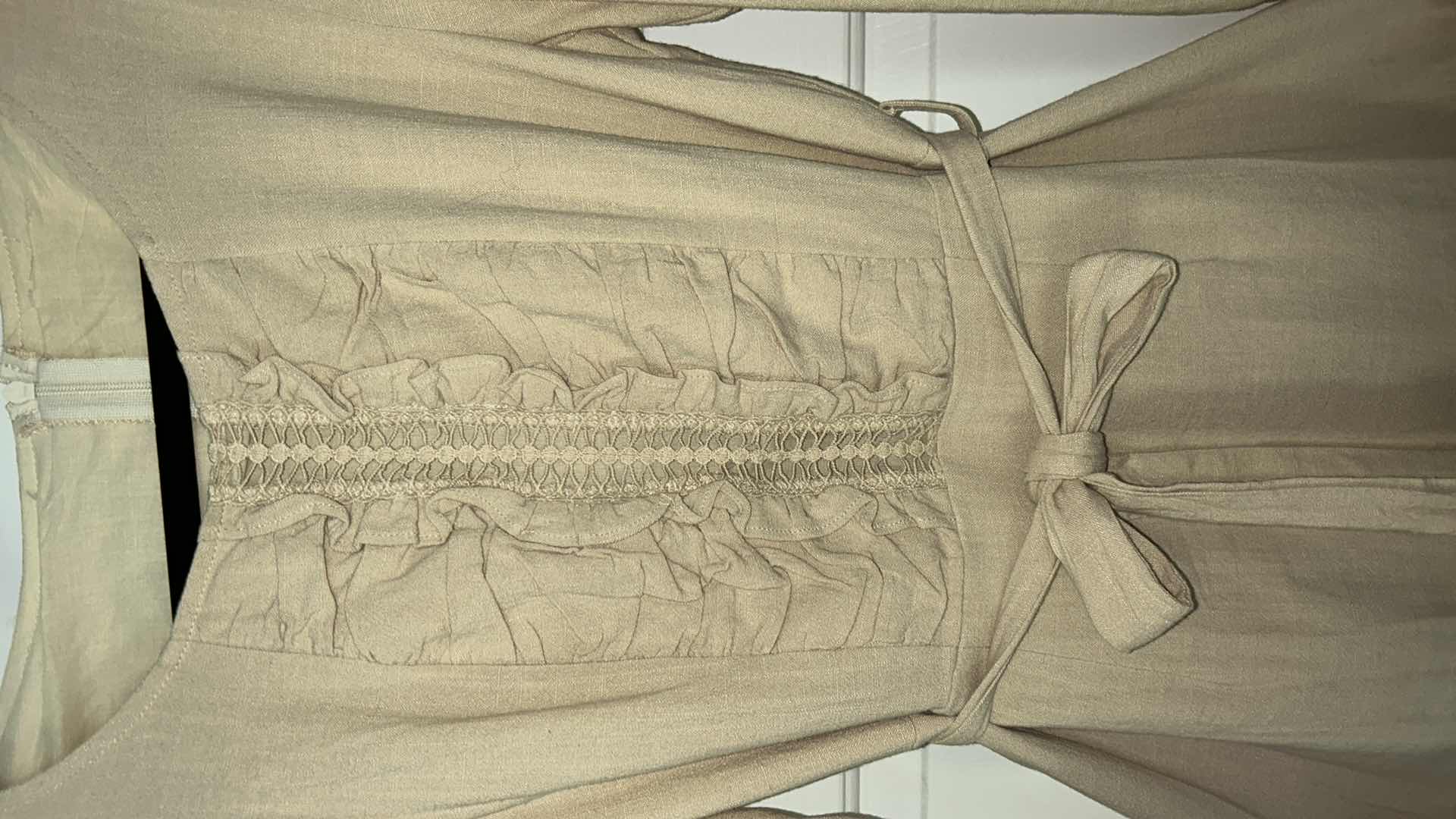 Photo 1 of WOMENS COTTON LINEN COUNTRY/HOBO CHIC MINI DRESS SIZE MED CHEST 36” WAIST 28”