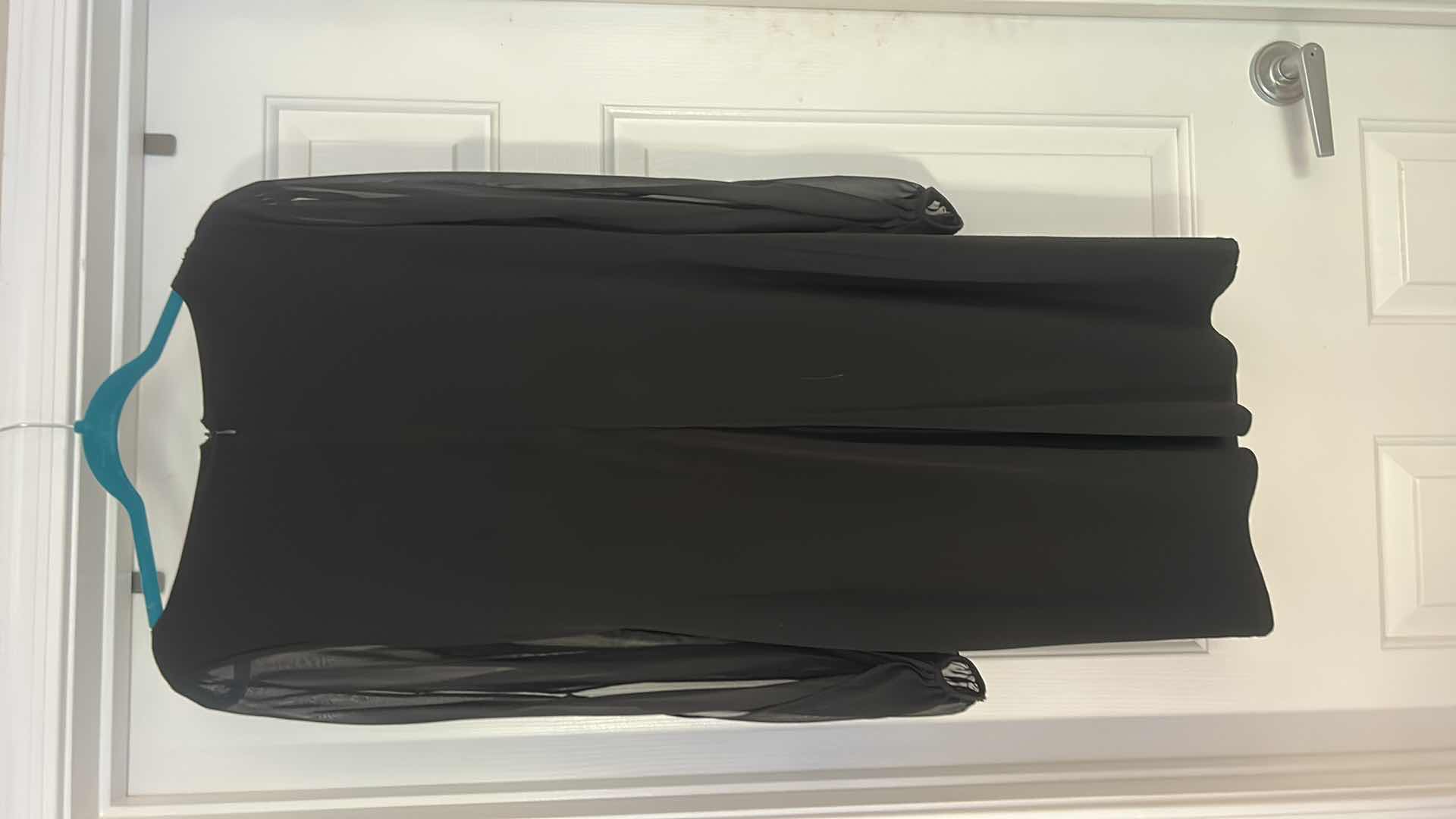 Photo 1 of WOMENS IVANKA TRUMP BLACK COCKTAIL DRESS WITH SHEER COLD SLEEVES AND OFFSET NECKLINE, SIZE 10