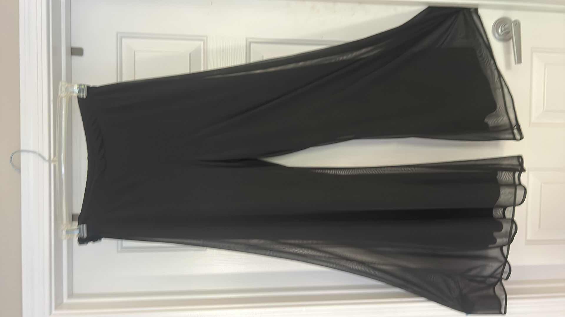 Photo 1 of WOMENS DRESSY 'ONYX NITE' BLACK SHEER LAYERED & LINED PANTS, STRETCHY WAIST SIZE SMALL