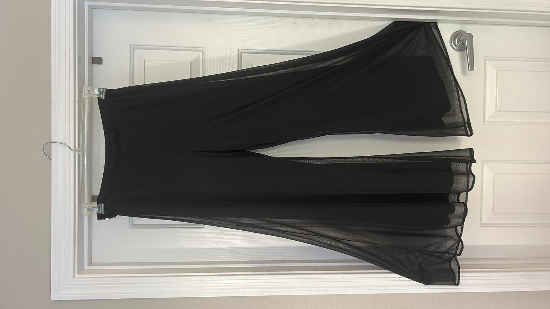 Photo 1 of WOMENS DRESSY 'ONYX NITE' BLACK SHEER LAYERED & LINED PANTS, STRETCHY WAIST SIZE SMALL