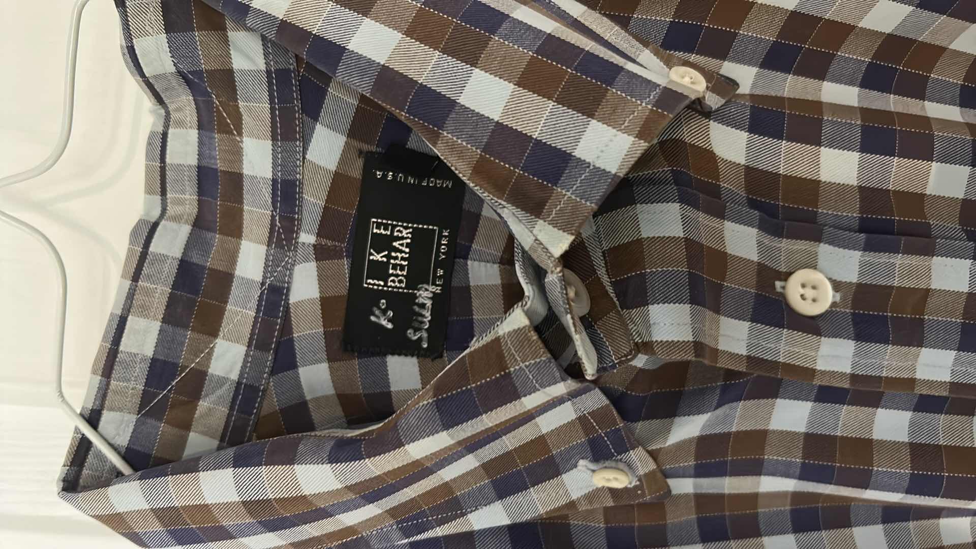 Photo 1 of MENS CLOTHING- IKE BEHAR NEW YORK 100% COTTON COLLARED BUTTON DOWN SHIRT SIZE 17-36