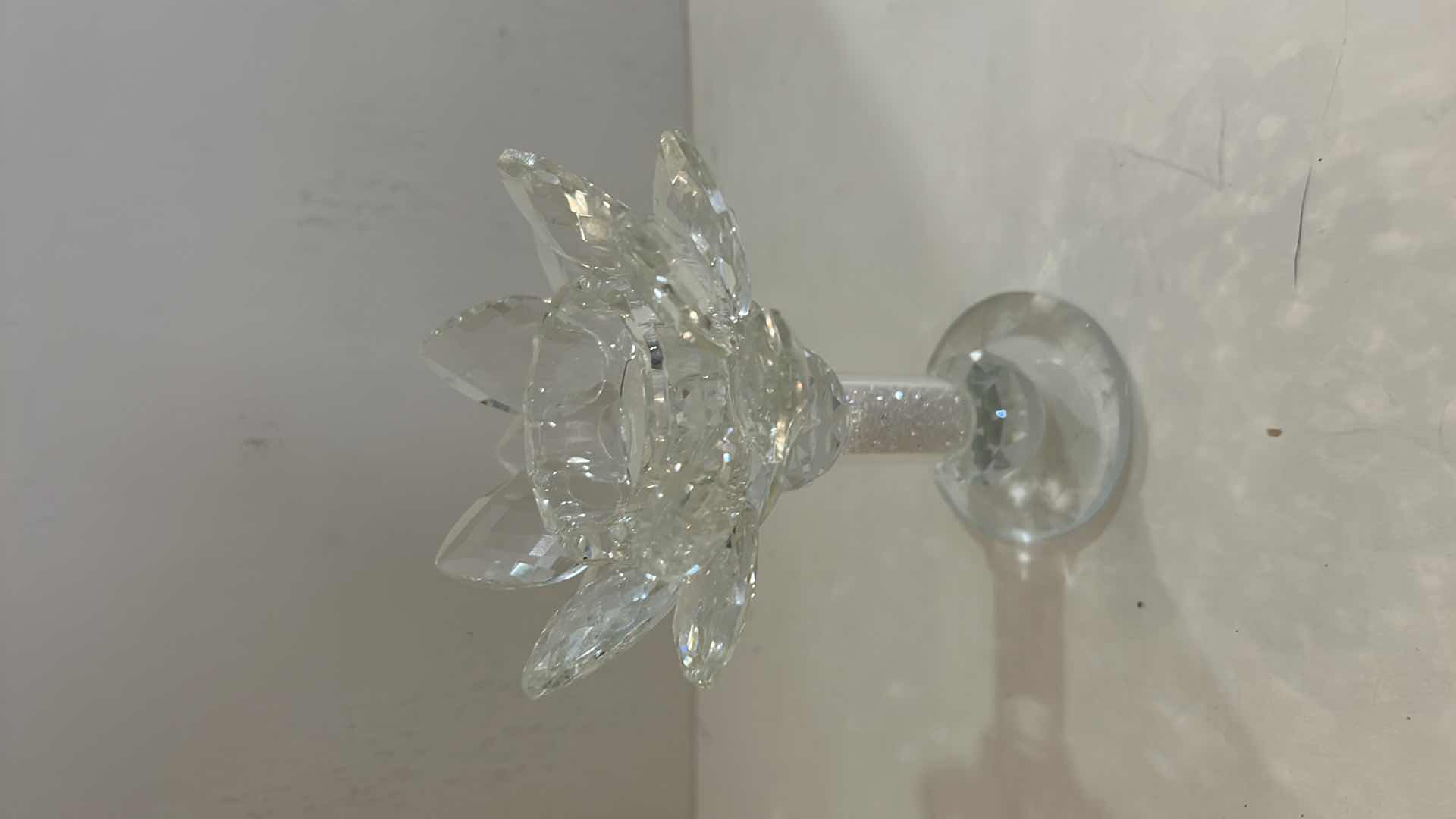 Photo 1 of MURANO YELLOW MILK GLASS VASE 8.25” AND CRYSTAL FLOWER CANDLE HOLDER H5.25”