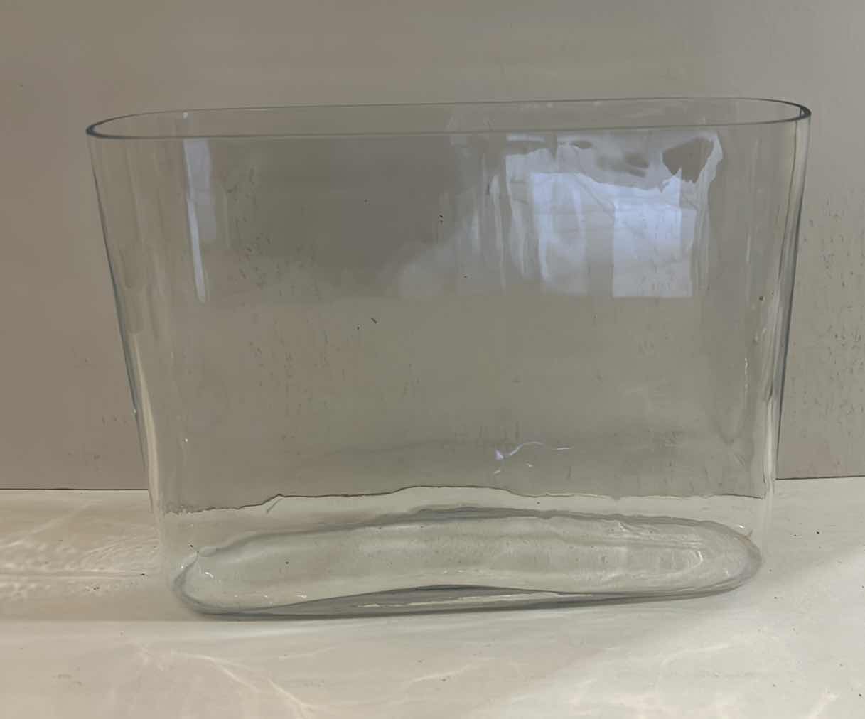 Photo 1 of 3 PC HOME DECOR- GLASS CANDLESTICKS (TALLEST H11”) AND FLOWER VASE 9 1/2” x 7 1/2”