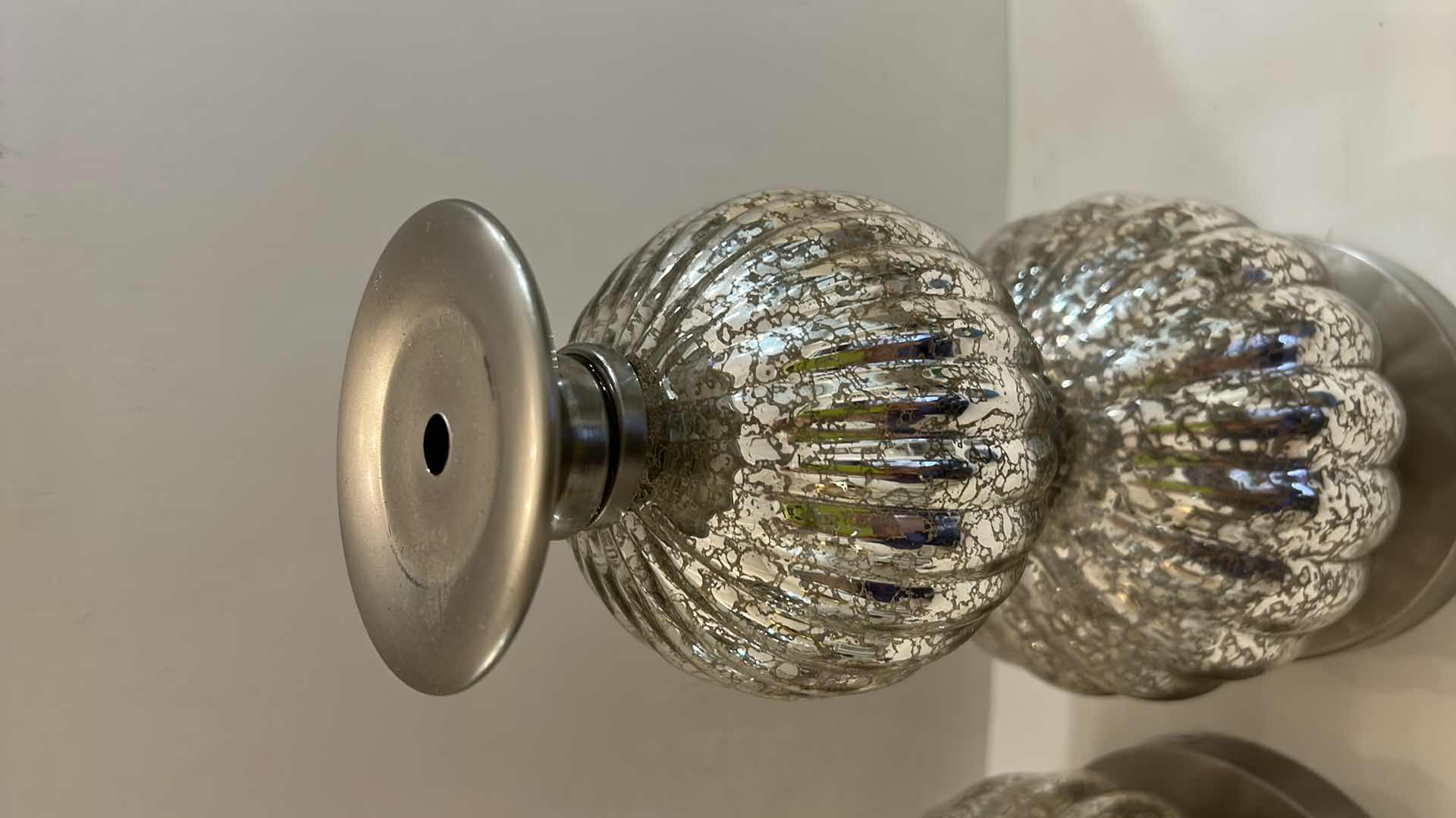 Photo 1 of 2 - 12” SILVER CANDLE HOLDERS MADE FROM LAMP BASES