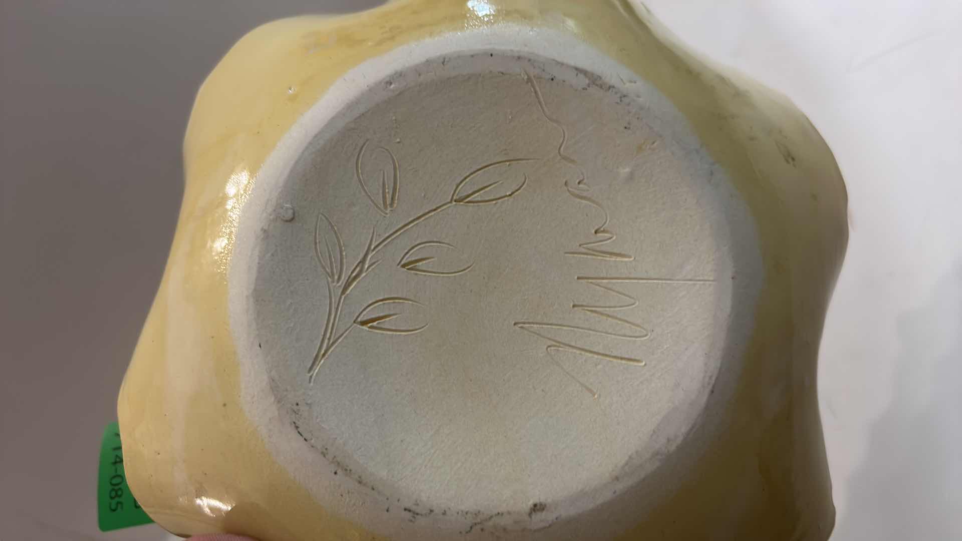 Photo 1 of 2 HANDCRAFTED SIGNED POTTERY BOWLS (LARGEST 11 1/2” x 9 1/2” x 3)