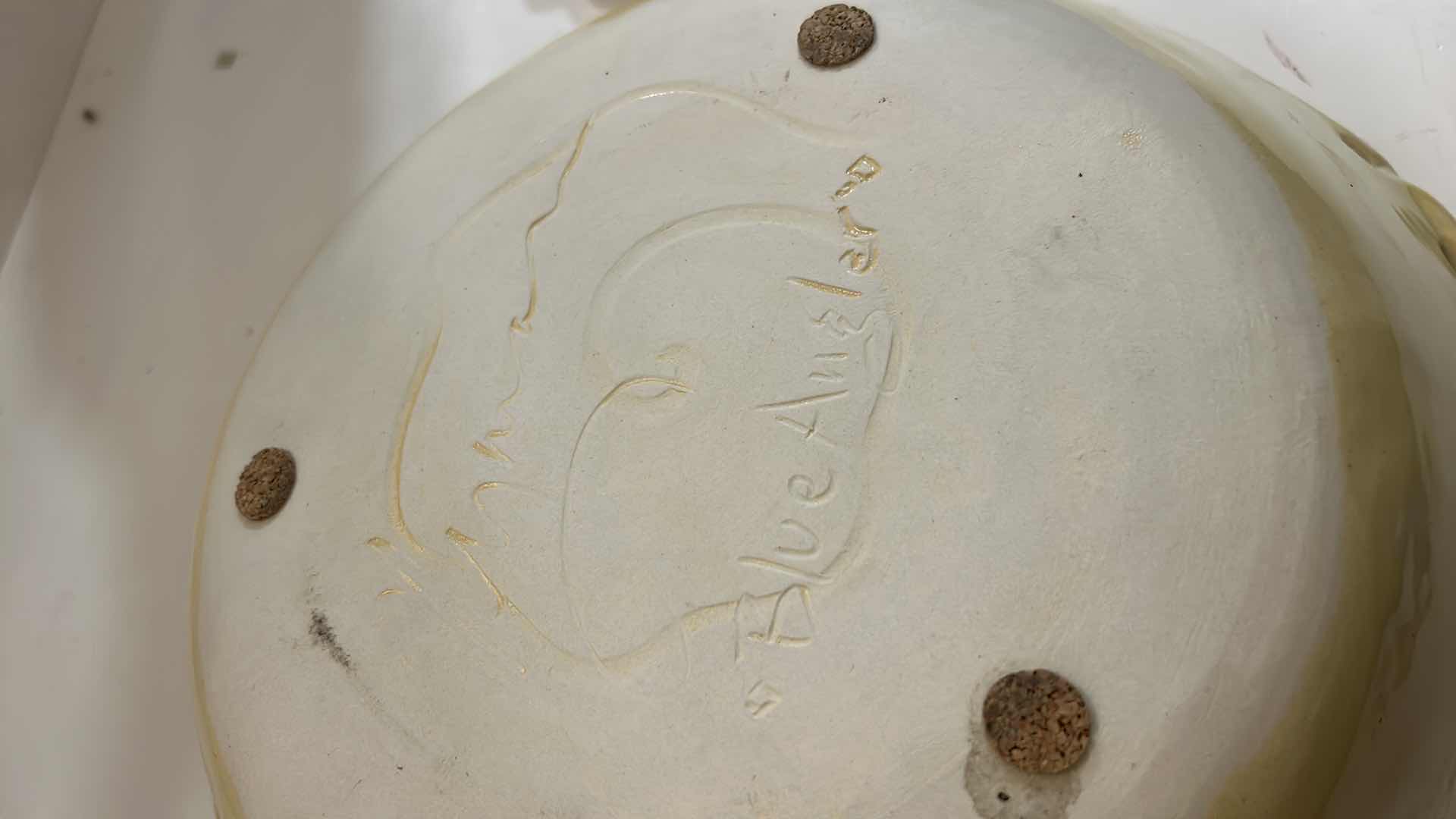 Photo 1 of 2 HANDCRAFTED SIGNED POTTERY BOWLS (LARGEST 11 1/2” x 9 1/2” x 3)