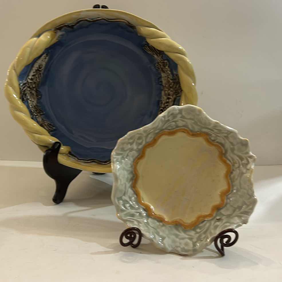 Photo 1 of 2 HANDCRAFTED SIGNED POTTERY BOWLS (LARGEST 11 1/2” x 9 1/2” x 3)