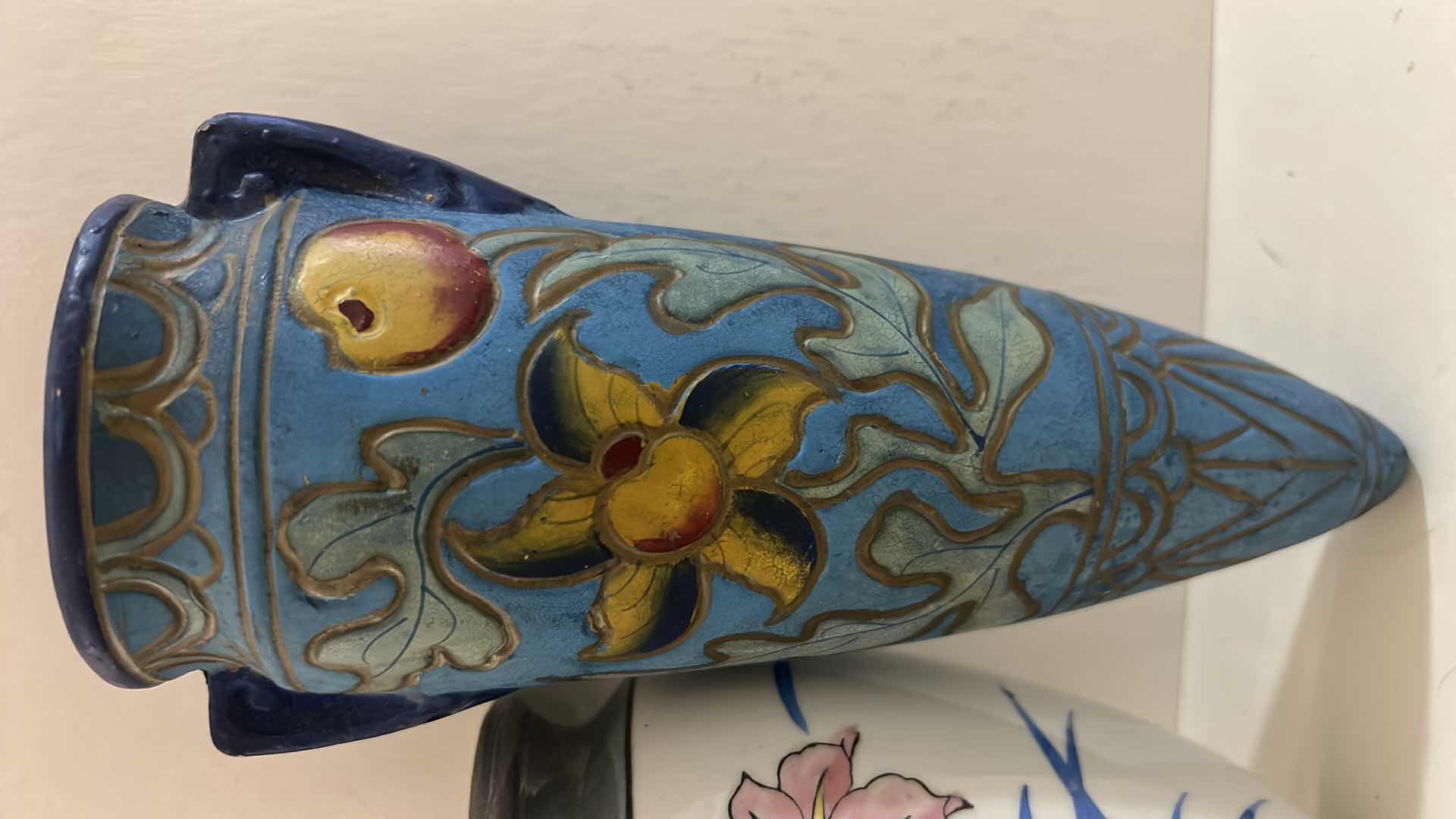 Photo 1 of 4 HAND CRAFTED, PAINTED CERAMIC WALL POCKETS