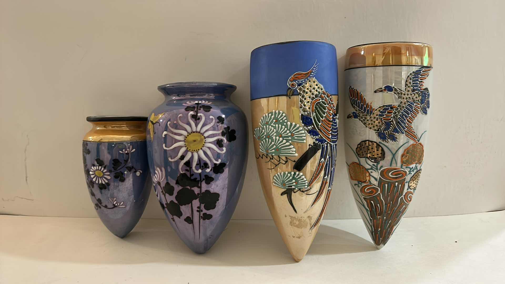 Photo 1 of 4 HAND CRAFTED, PAINTED CERAMIC WALL POCKETS