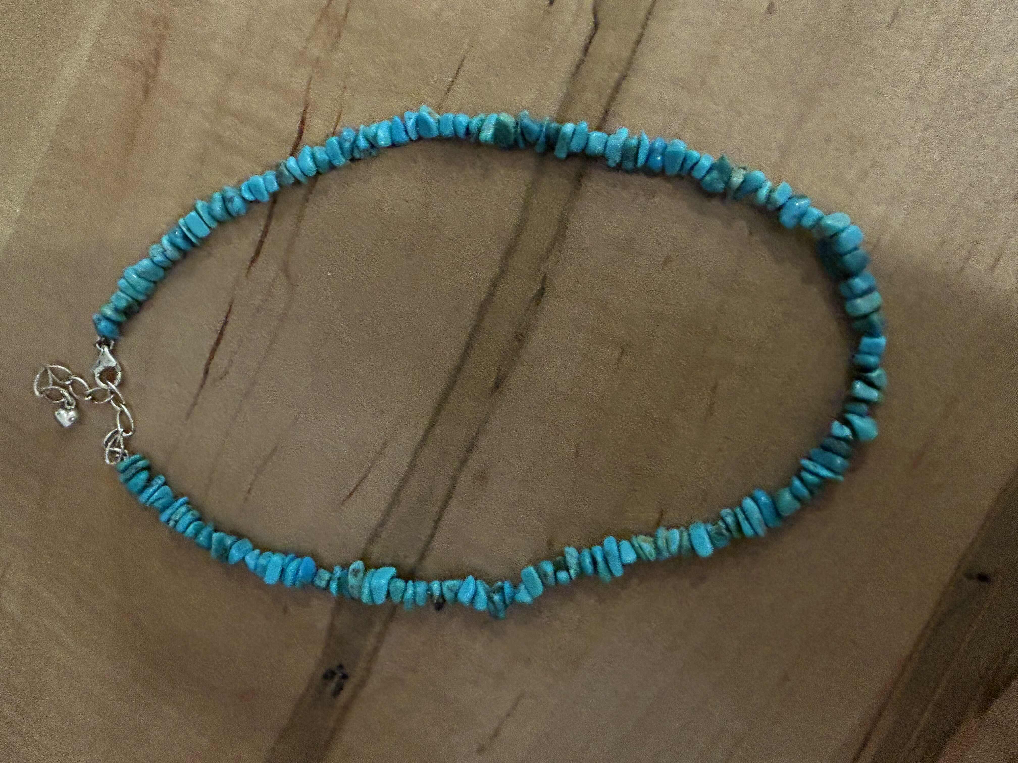 Photo 1 of GENUINE TURQUOISE NUGGET AND STERLING SILVER NECKLACE