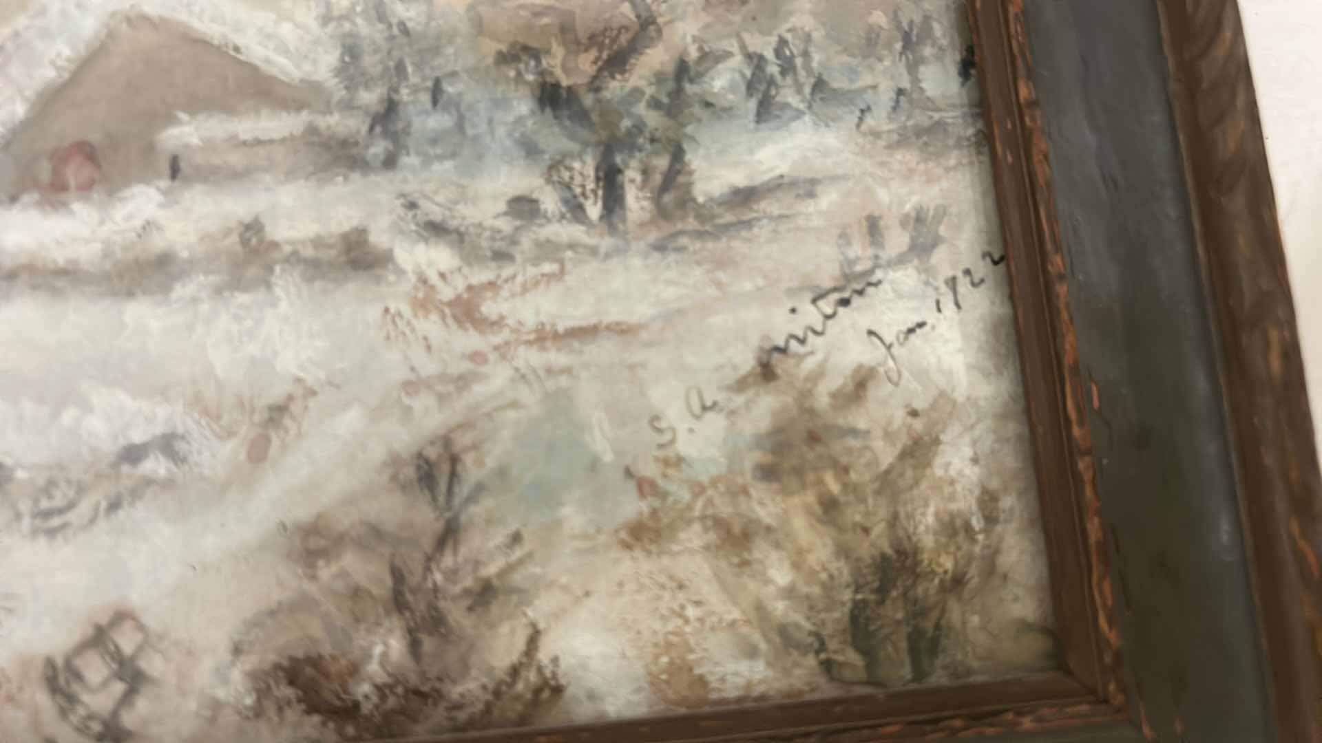 Photo 1 of ANTIQUE FRAMED WATERCOLORS, SIGNED S A MINTON, 1922, “LANDSCAPES” ARTWORK (LARGEST 16.5” x 7.5”)