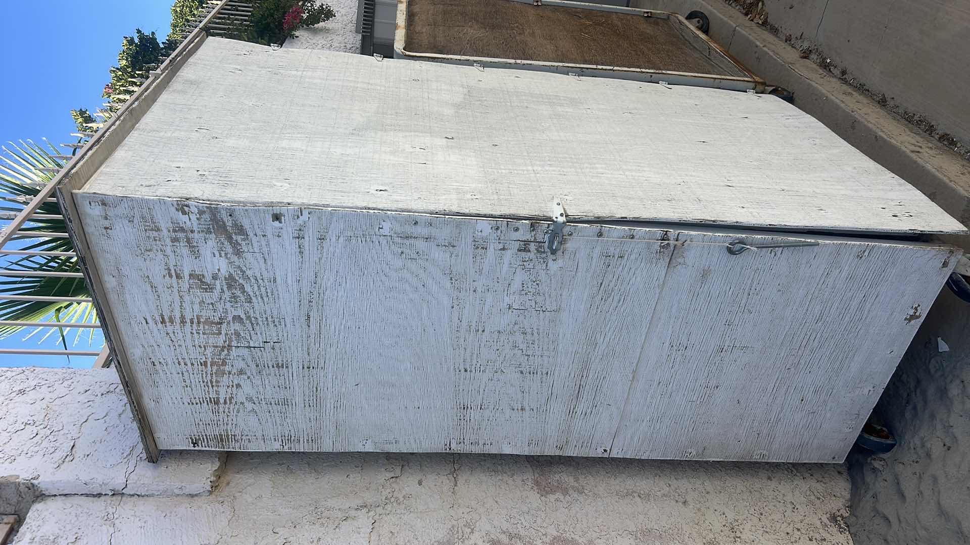 Photo 1 of 2 WOOD STORAGE CONTAINERS WITH CONTENTS 40 1/2“ x 27 1/2“ by 80“