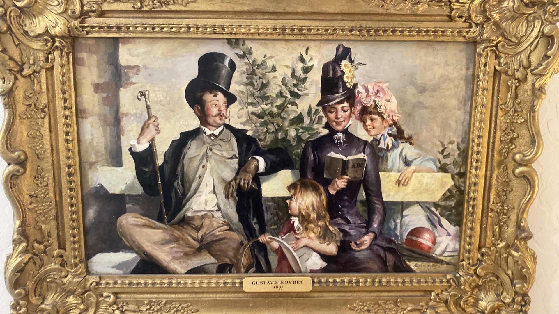 Photo 1 of FRAMED GUSTAV ROYBET  “A CHANCE MEETING” LATE 19th CENTURY MIXED MEDIA OIL FROM ARDEN GALLERY ARTWORK 21” x 15”