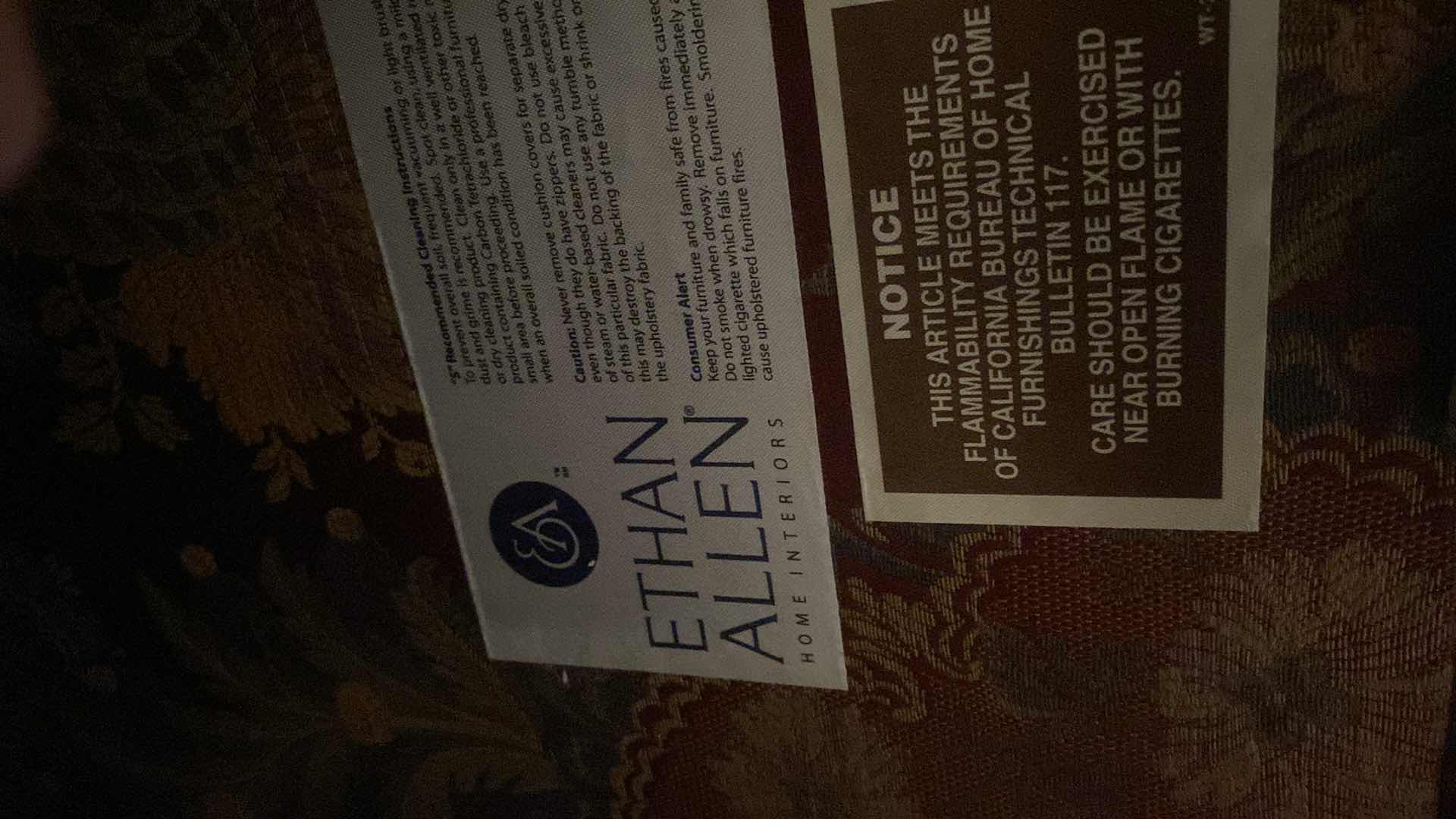 Photo 1 of 90” ETHAN  ALLEN  RED FLORENTINE  SOFA WITH PILLOWS WITH RECIEPT 