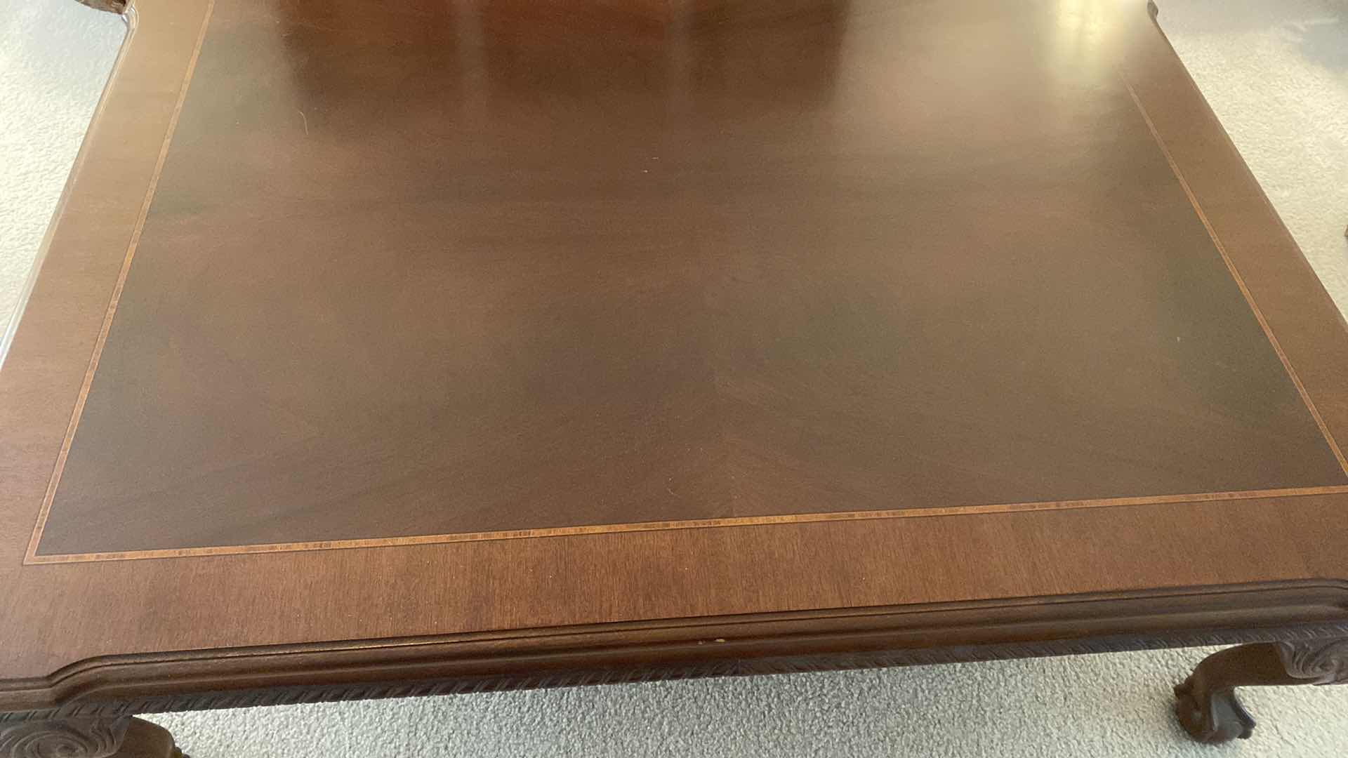 Photo 1 of ETHAN ALLEN MAHOGANY BALL & CLAW COCKTAIL TABLE 48” x 35 1/2” x 17” RECIEPT