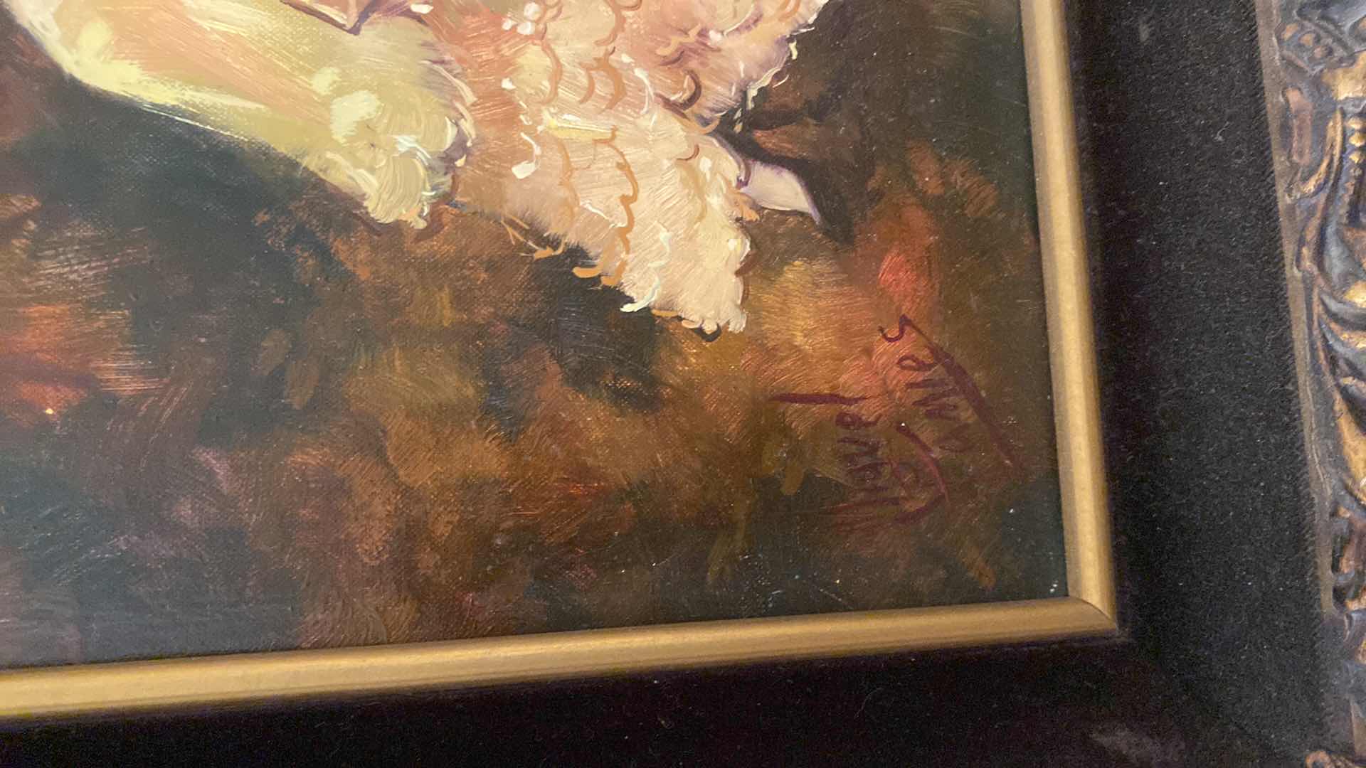 Photo 1 of FRAMED MIGUEL PAMIES LATE 19th CENTURY MIXED MEDIA OIL ON CANVAS YOUNG GIRLS ARTWORK UNFRAMED 13” X 16”, FRAMED 20 1/2” x 23 1/2” ESTIMATED VALUE  FROM JUNE 1983 $550