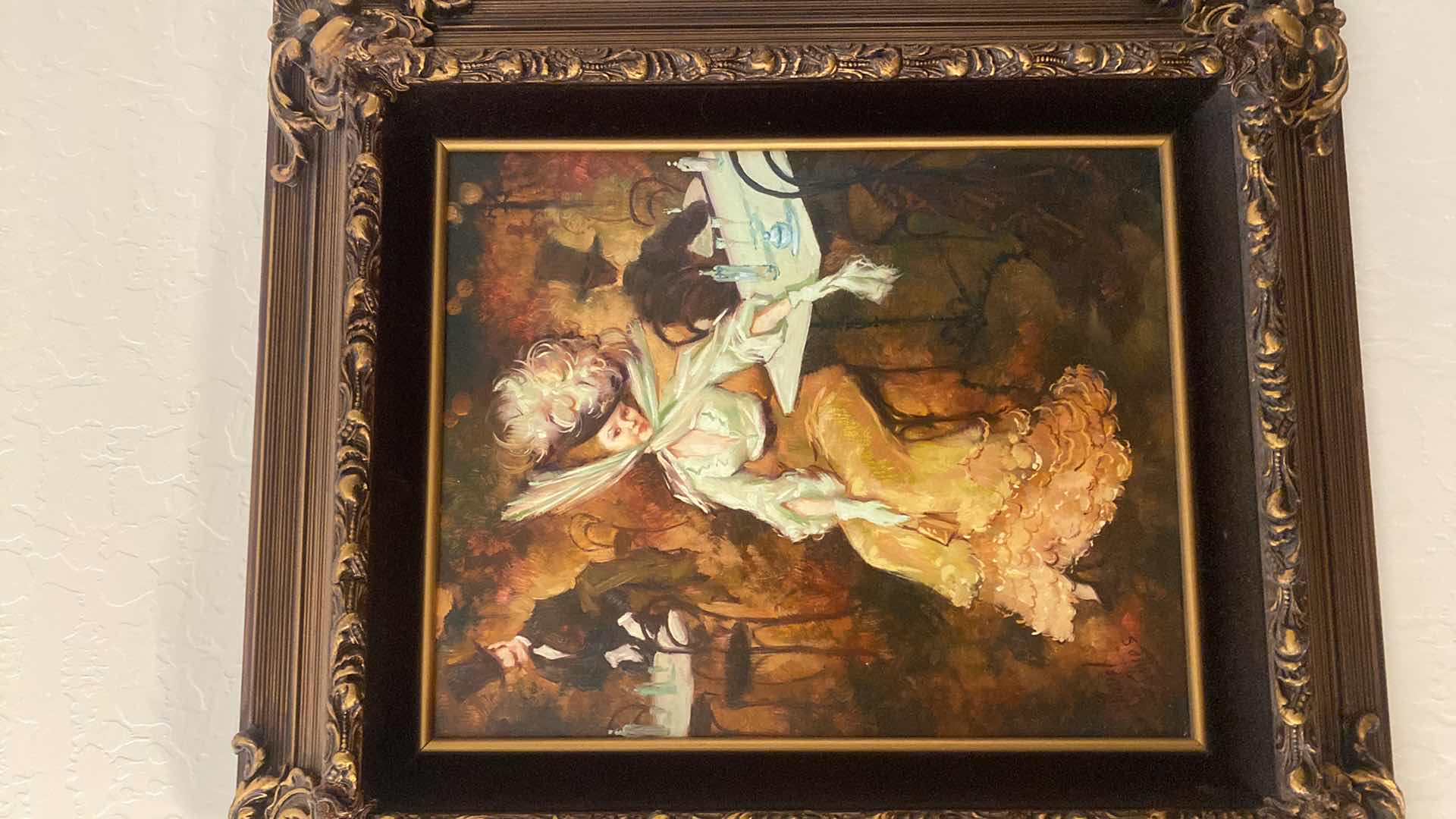 Photo 1 of FRAMED MIGUEL PAMIES LATE 19th CENTURY MIXED MEDIA OIL ON CANVAS YOUNG GIRLS ARTWORK UNFRAMED 13” X 16”, FRAMED 20 1/2” x 23 1/2” ESTIMATED VALUE  FROM JUNE 1983 $550
