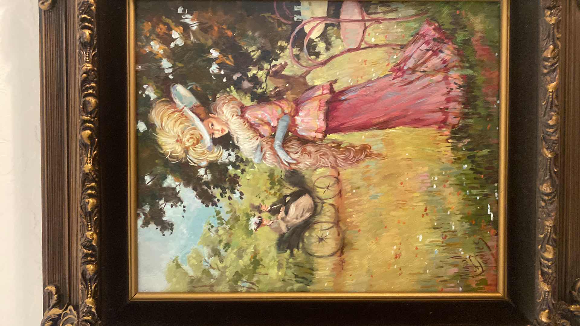 View 2 of FRAMED MIGUEL PAIME LATE 19th CENTURY MIXED MEDIA OIL ON CANVAS YOUNG GIRLS ARTWORK UNFRAMED 13” x 16”, FRAMED 20 1/2” x 23 1/2”. ESTIMATED VALUE FROM  JUNE 1983 $550