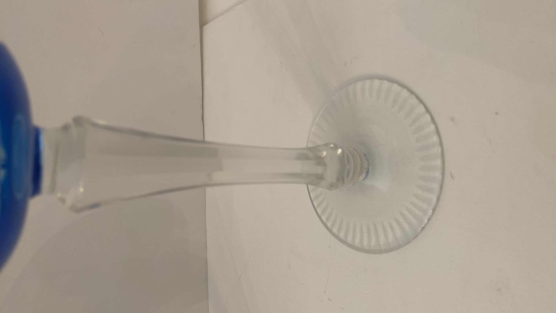 Photo 1 of VINTAGE BLUE CRYSTAL  WINE GLASS