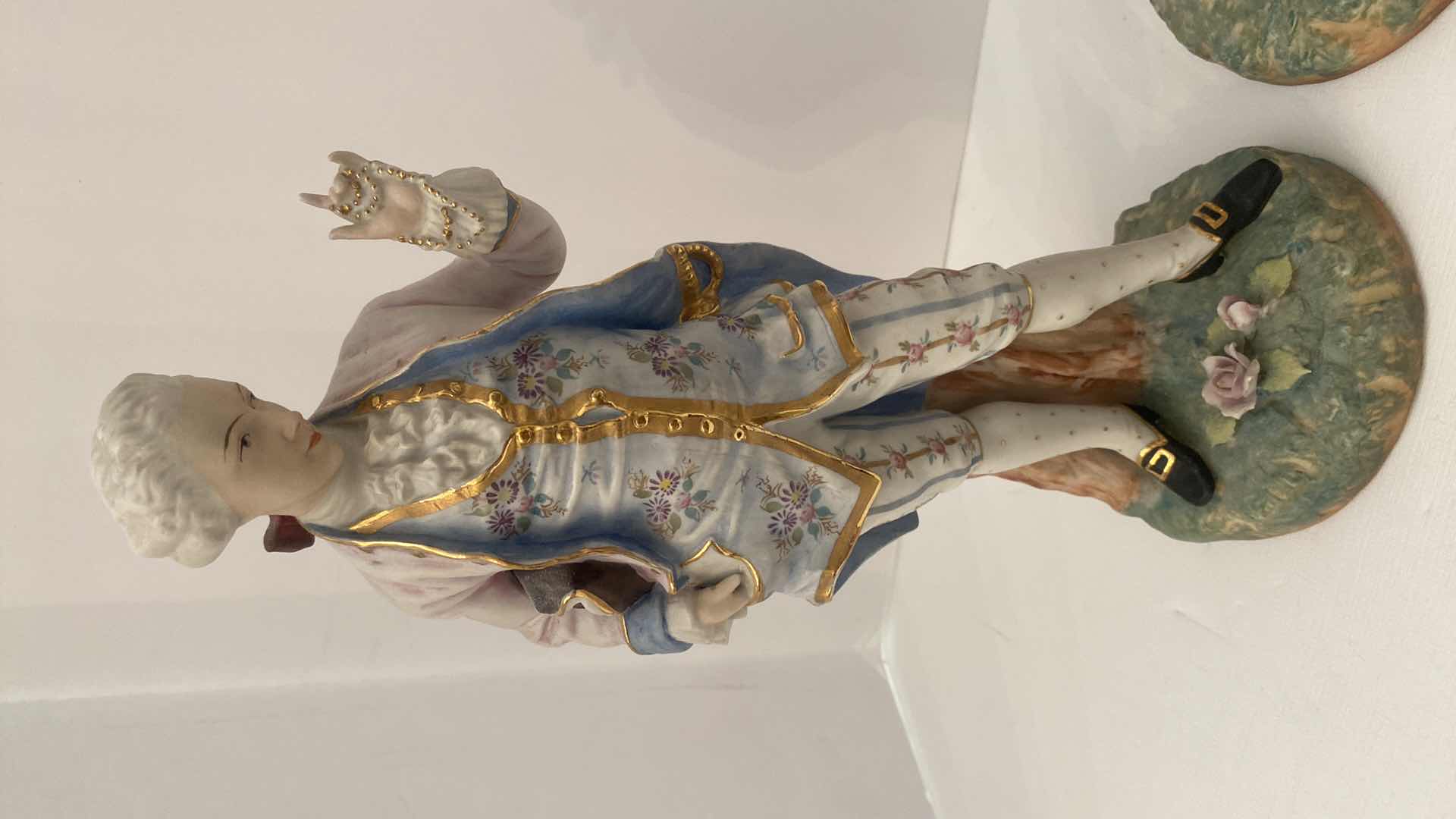 Photo 1 of PAIR OF BISQUE PORCELAIN FIGURINES 11 1/2”