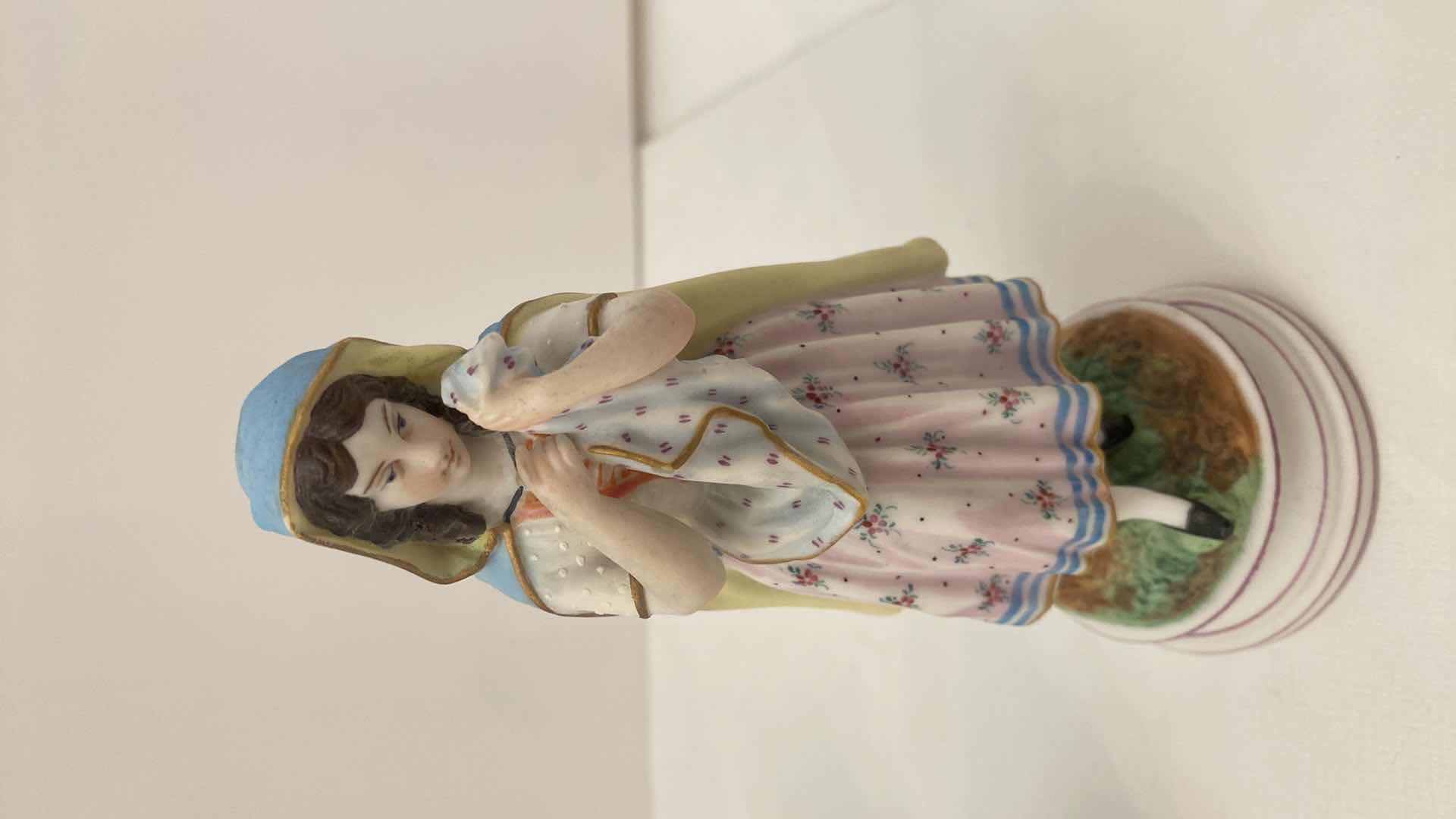 Photo 1 of PAIR OF VINTAGE PORCELAIN FIGURINES H 6”