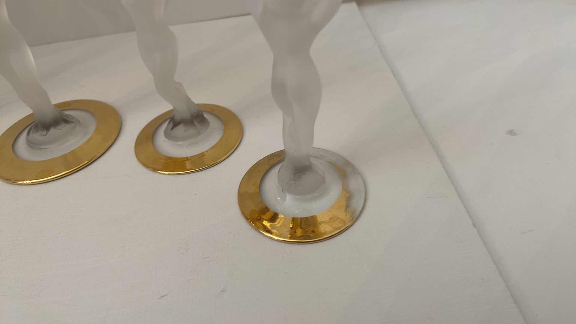 Photo 3 of Set of 6 Bayel Bacchante France Frosted Nude Woman 4 Stem Cordials 6.5” & 2 WINE GLASSES H 6.25”