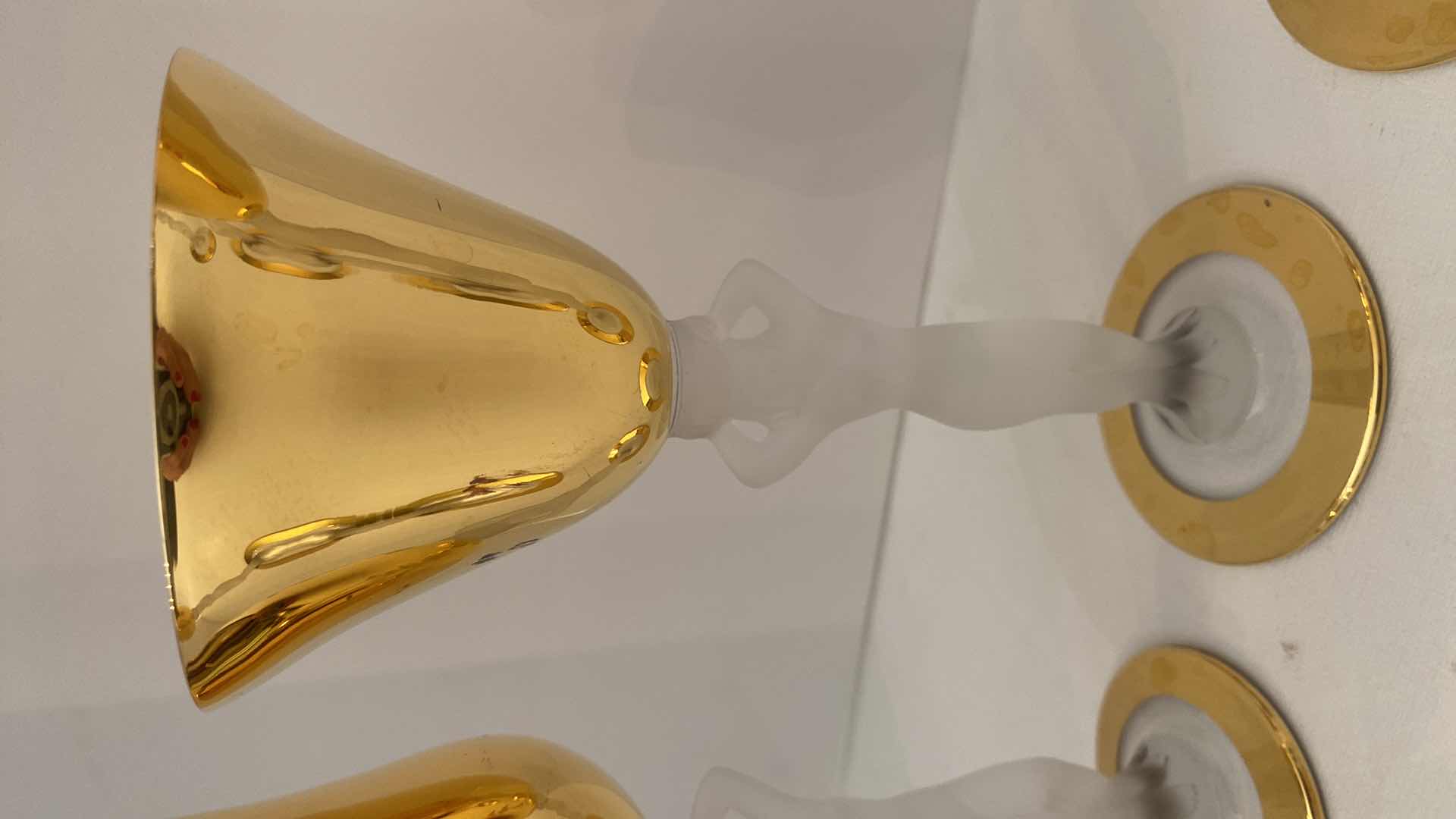 Photo 6 of Set of 6 Bayel Bacchante France Frosted Nude Woman 4 Stem Cordials 6.5” & 2 WINE GLASSES H 6.25”